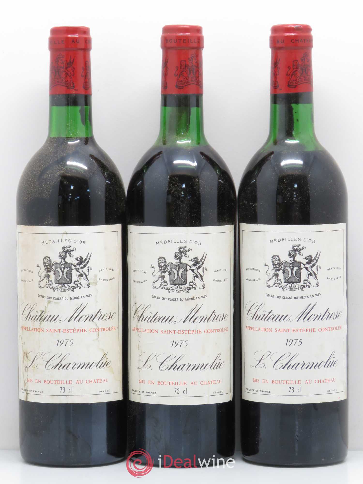 Château Montrose 2ème Grand Cru Classé 1975 - Lot de 3 bouteilles - 0