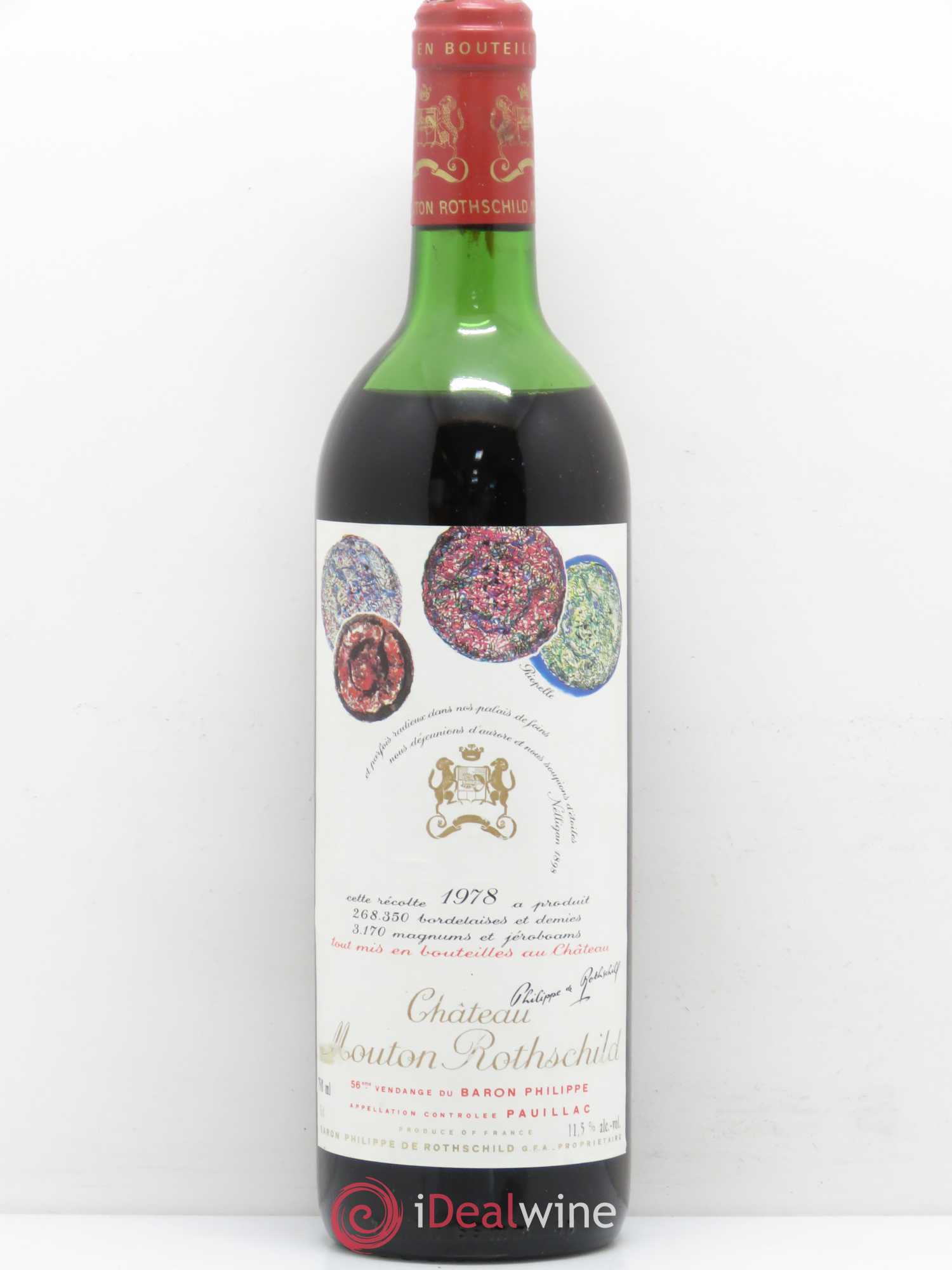 Château Mouton Rothschild 1er Grand Cru Classé 1978 - Lot de 1 bouteille - 0