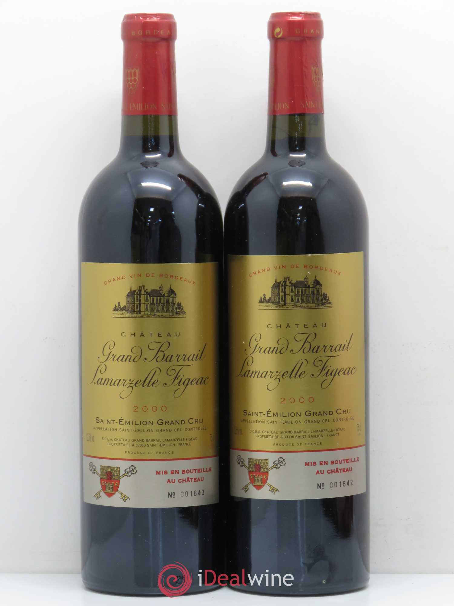 Château Grand Barrail Lamarzelle Figeac Grand Cru Classé 2000 - Lot de 2 bouteilles - 0