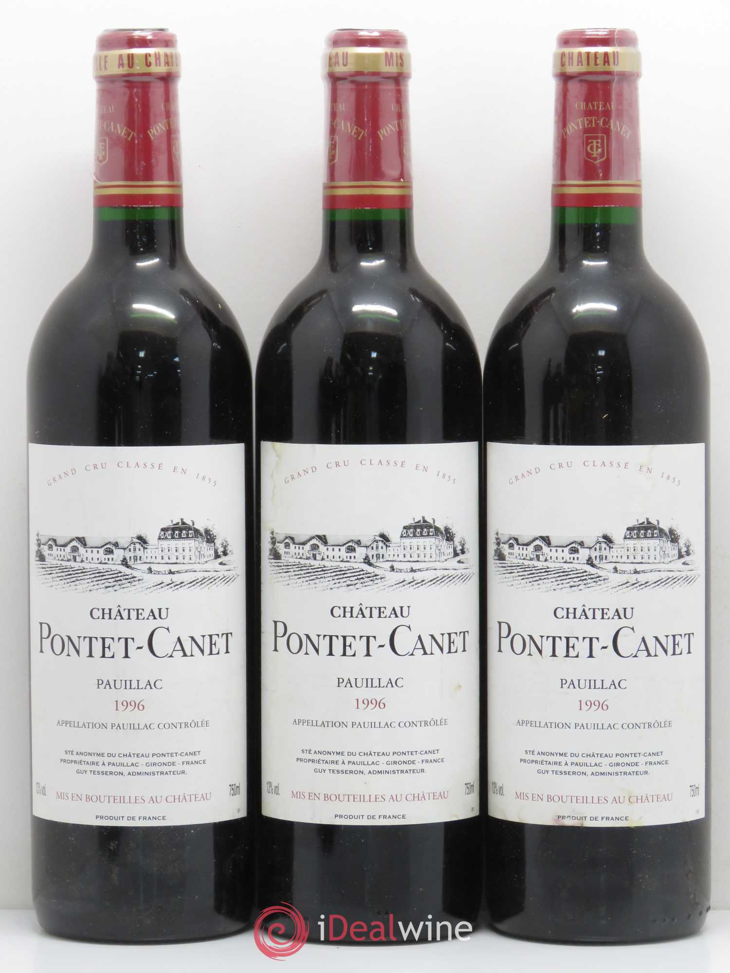 Château Pontet Canet 5ème Grand Cru Classé 1996 - Lot de 6 bouteilles - 1