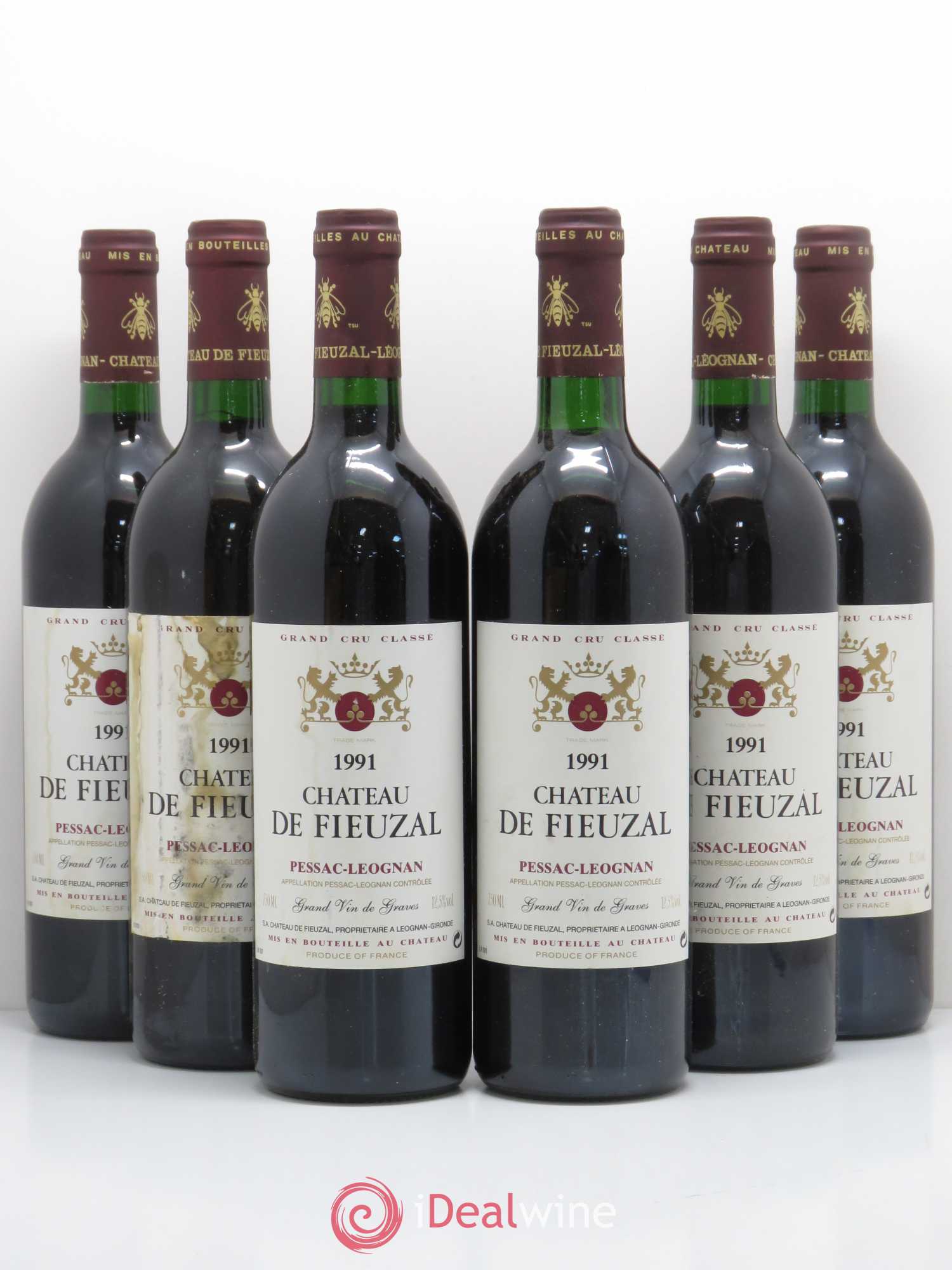 Château de Fieuzal Cru Classé de Graves 1991 - Lot de 6 bouteilles - 0