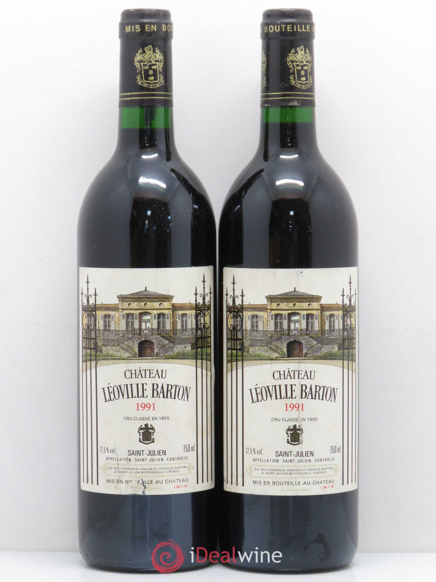 Château Léoville Barton 2ème Grand Cru Classé 1991 - Lot de 2 bouteilles - 0