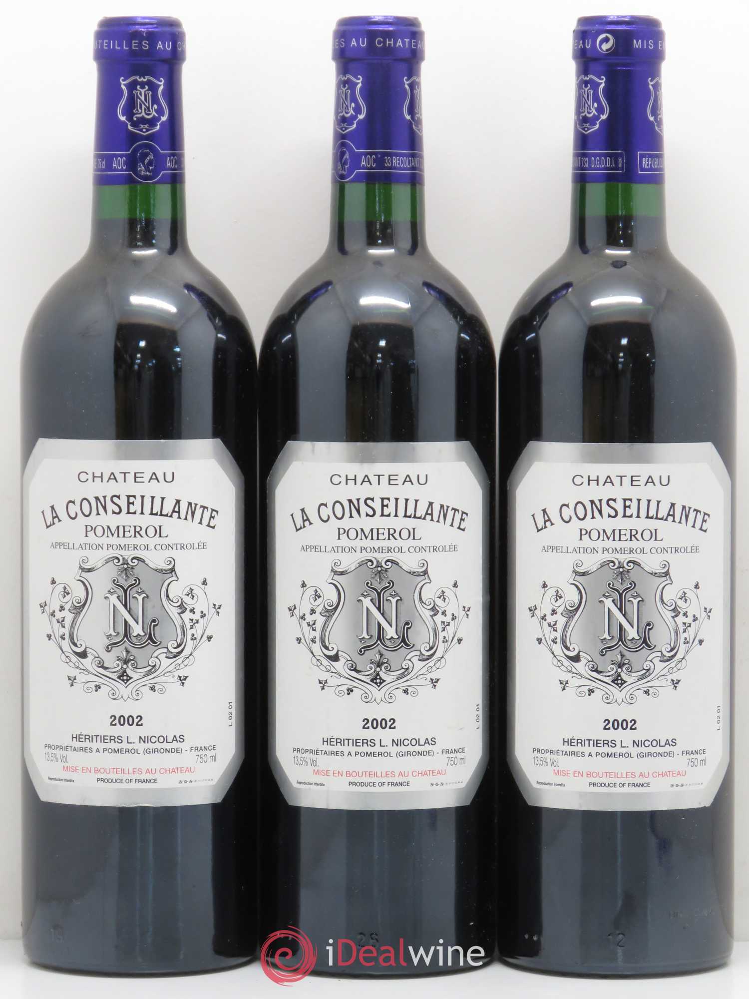 Château la Conseillante 2002 - Lot de 3 bouteilles - 0