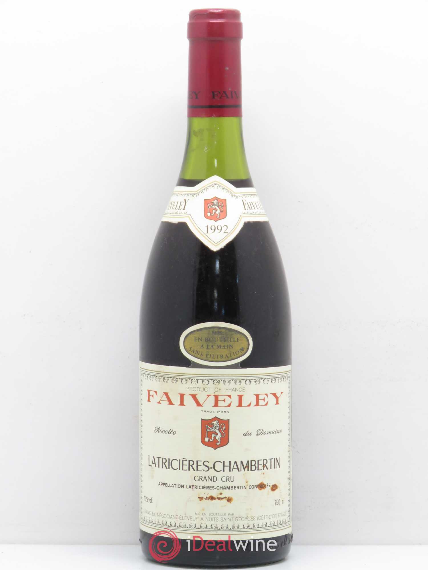 Latricières-Chambertin Grand Cru Faiveley 1992 - Lot de 1 bouteille - 0