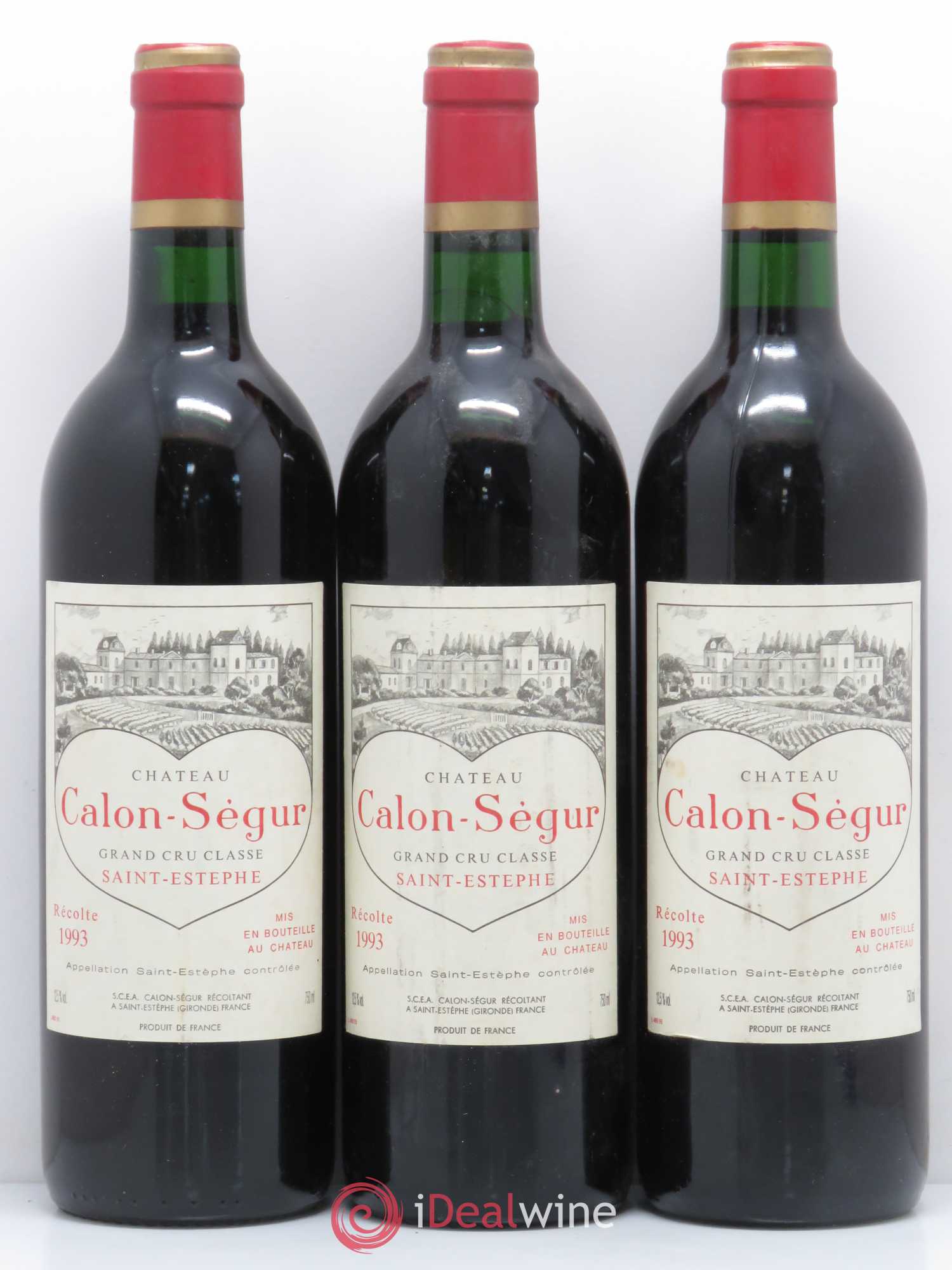 Château Calon Ségur 3ème Grand Cru Classé 1993 - Lot de 3 bouteilles - 0