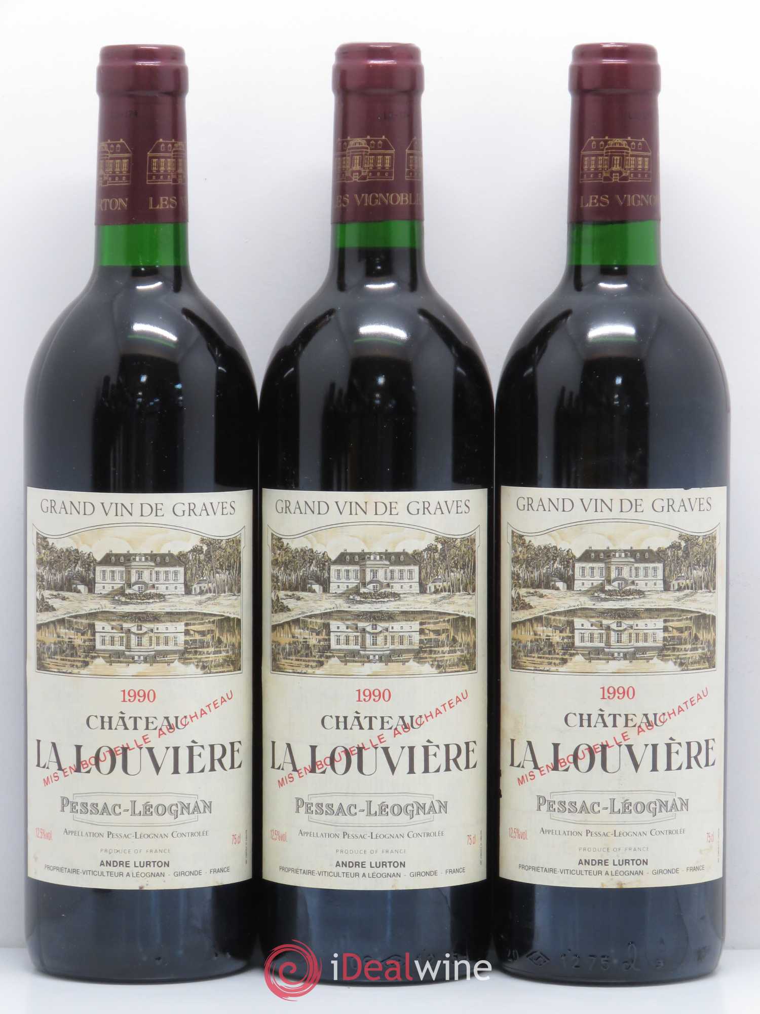 Château la Louvière 1990 - Lot de 12 bouteilles - 1
