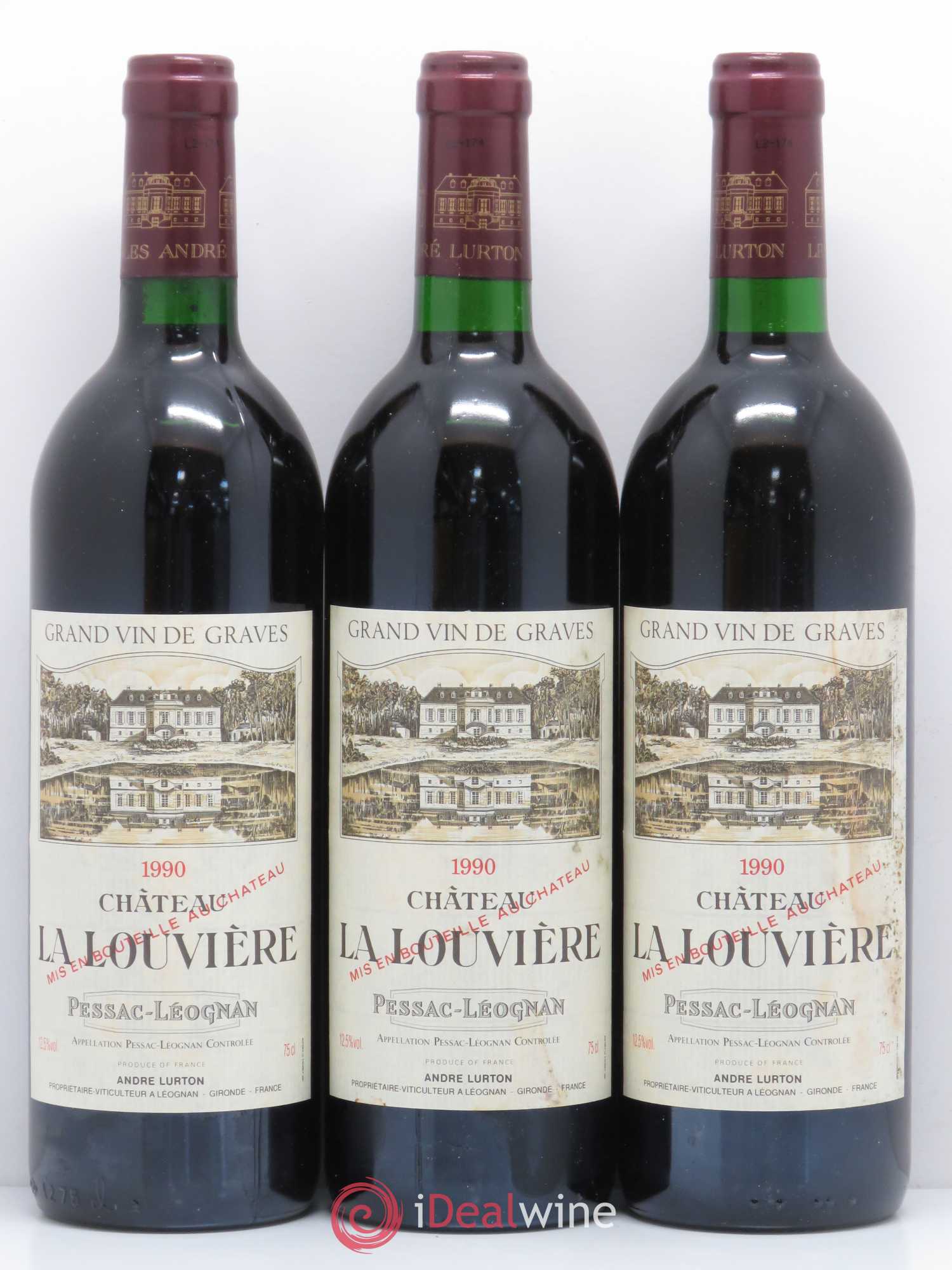 Château la Louvière 1990 - Lot de 12 bouteilles - 2