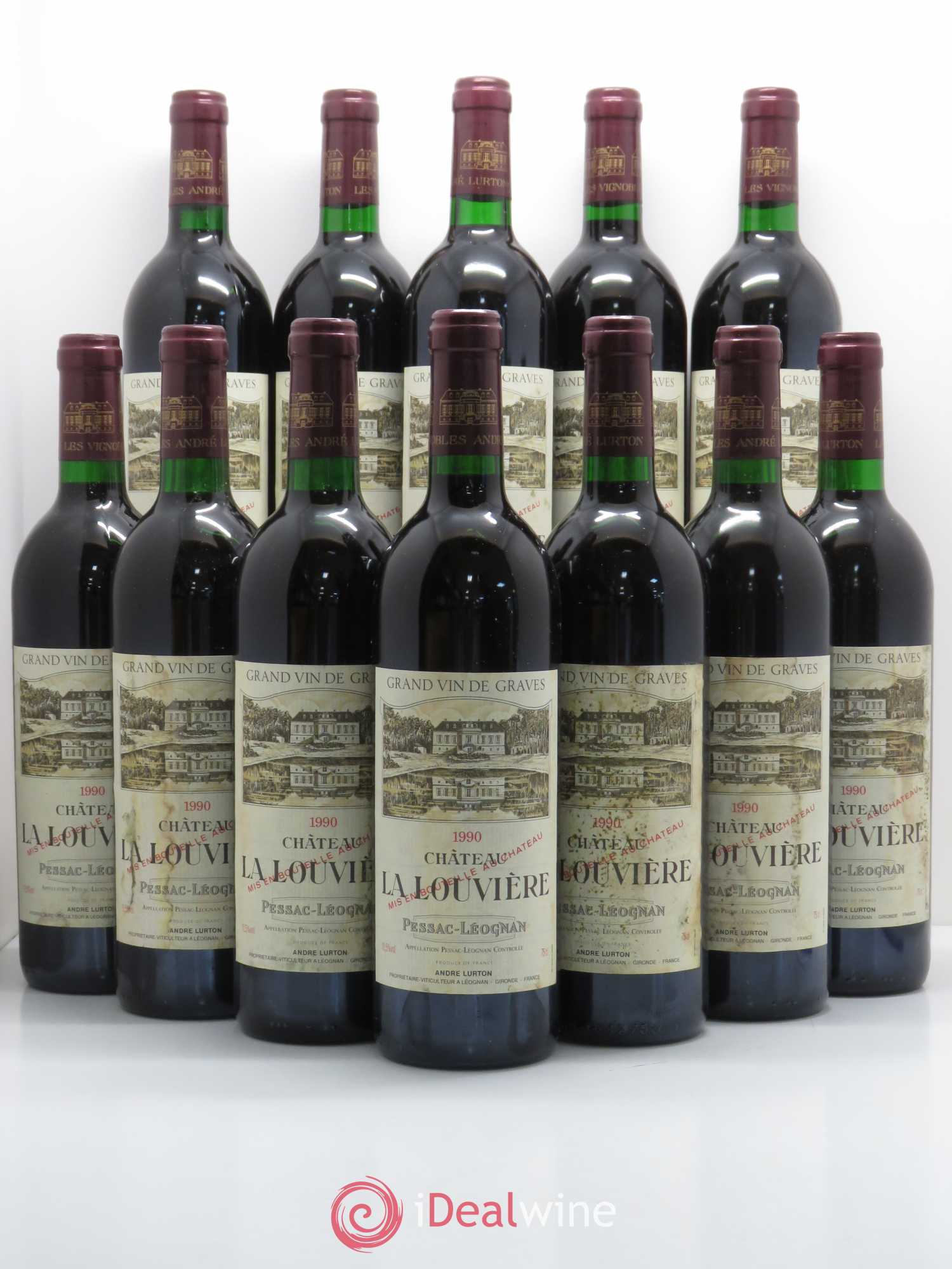 Château la Louvière 1990 - Lot de 12 bouteilles - 0
