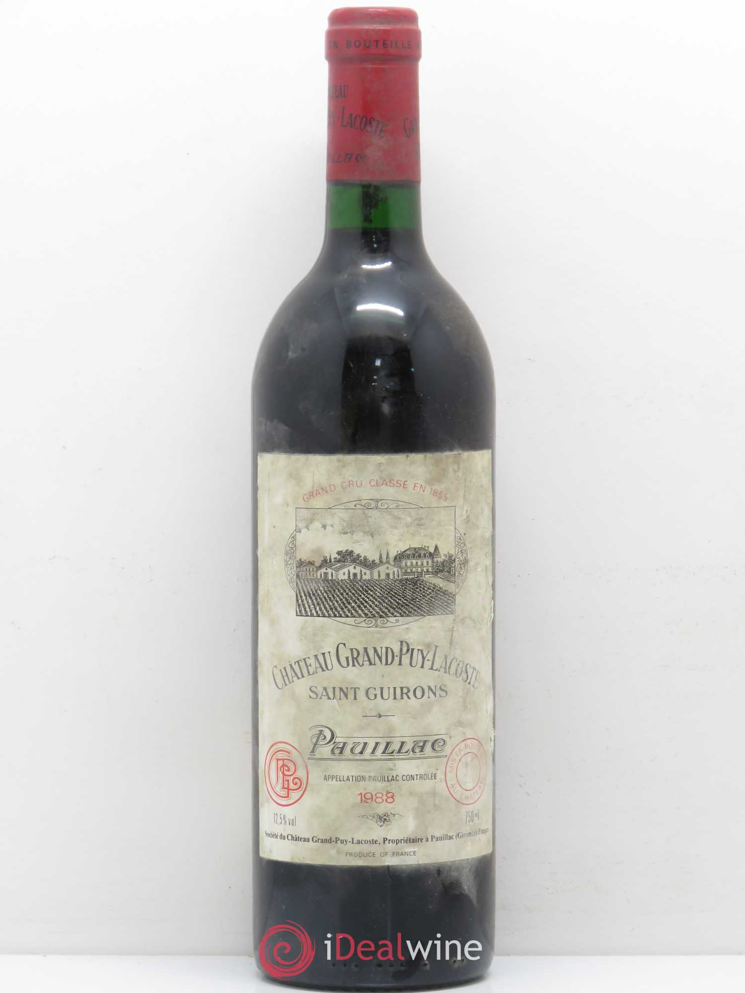 Château Grand Puy Lacoste 5ème Grand Cru Classé 1988 - Lot de 1 bouteille - 0