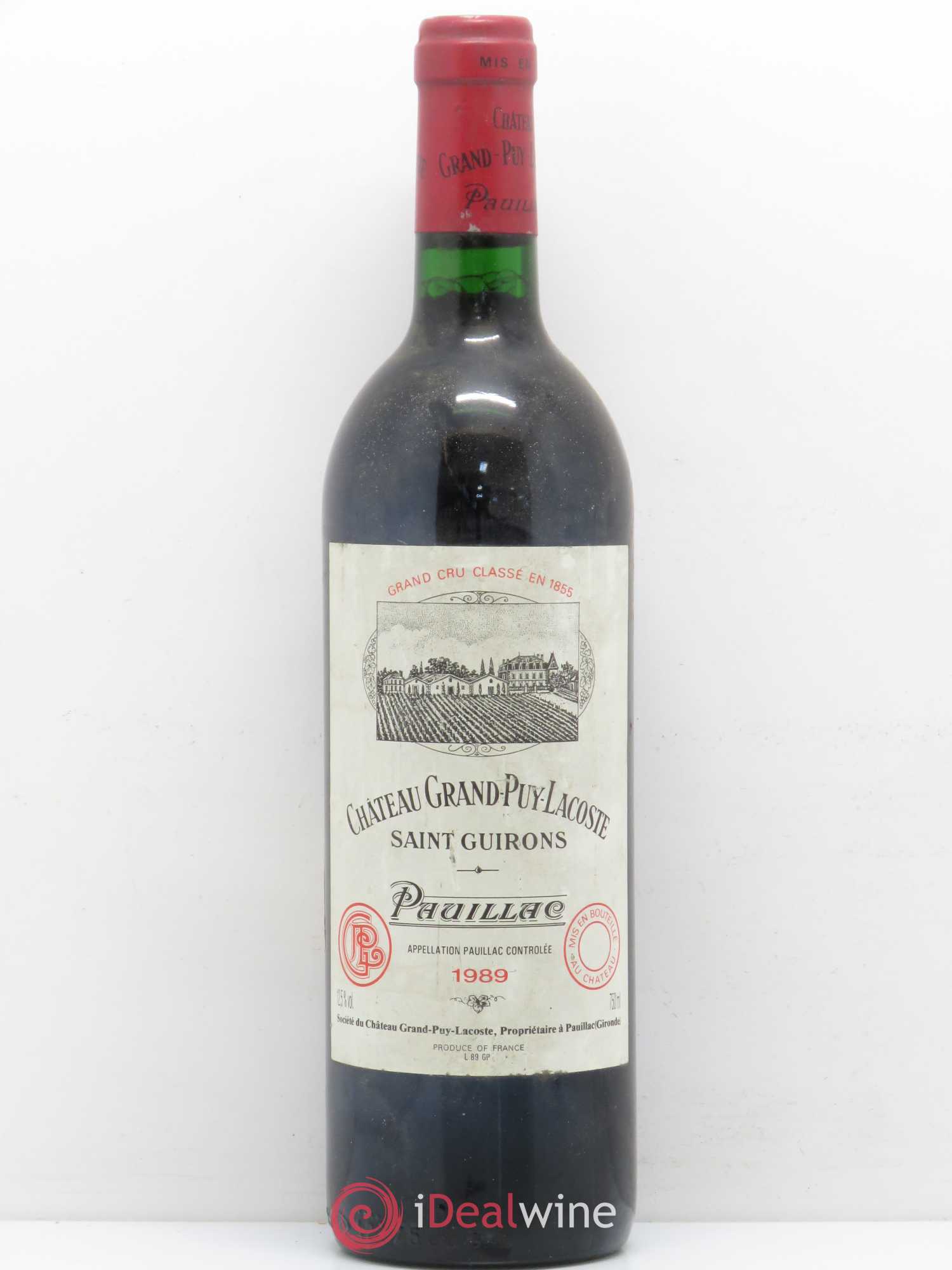 Château Grand Puy Lacoste 5ème Grand Cru Classé 1989 - Lot de 1 bouteille - 0