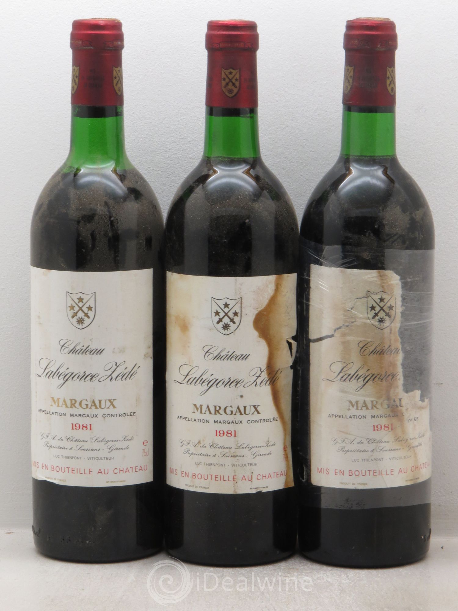 Château Labegorce Cru Bourgeois (sans prix de réserve) 1981 - Lot de 3 bouteilles - 0