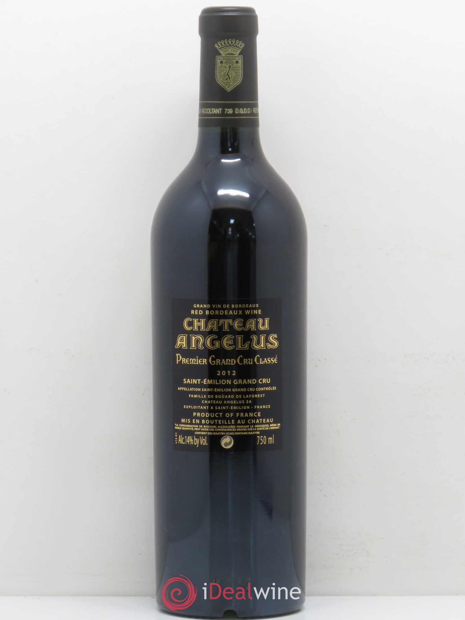 Château Angélus 1er Grand Cru Classé A 2012 - Lot de 1 bouteille - 1