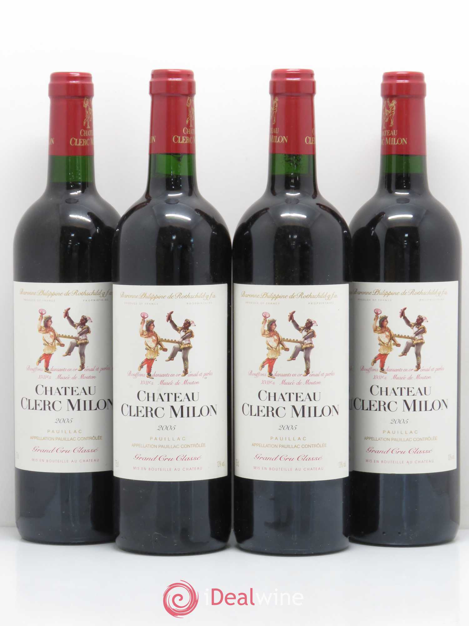 Château Clerc Milon 5ème Grand Cru Classé 2005 - Lot de 4 bouteilles - 0