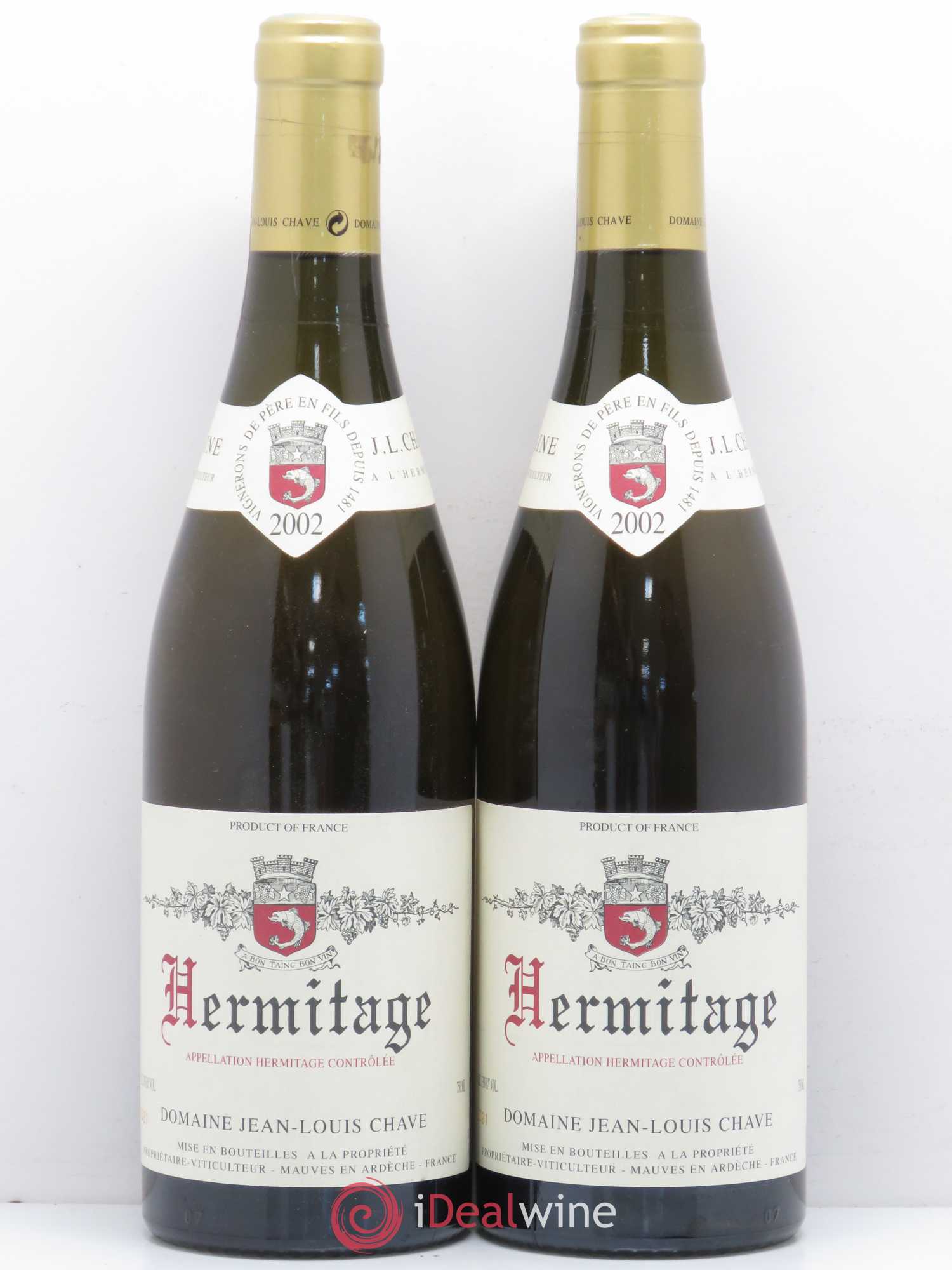 Hermitage Jean-Louis Chave 2002 - Lot de 2 bouteilles - 0