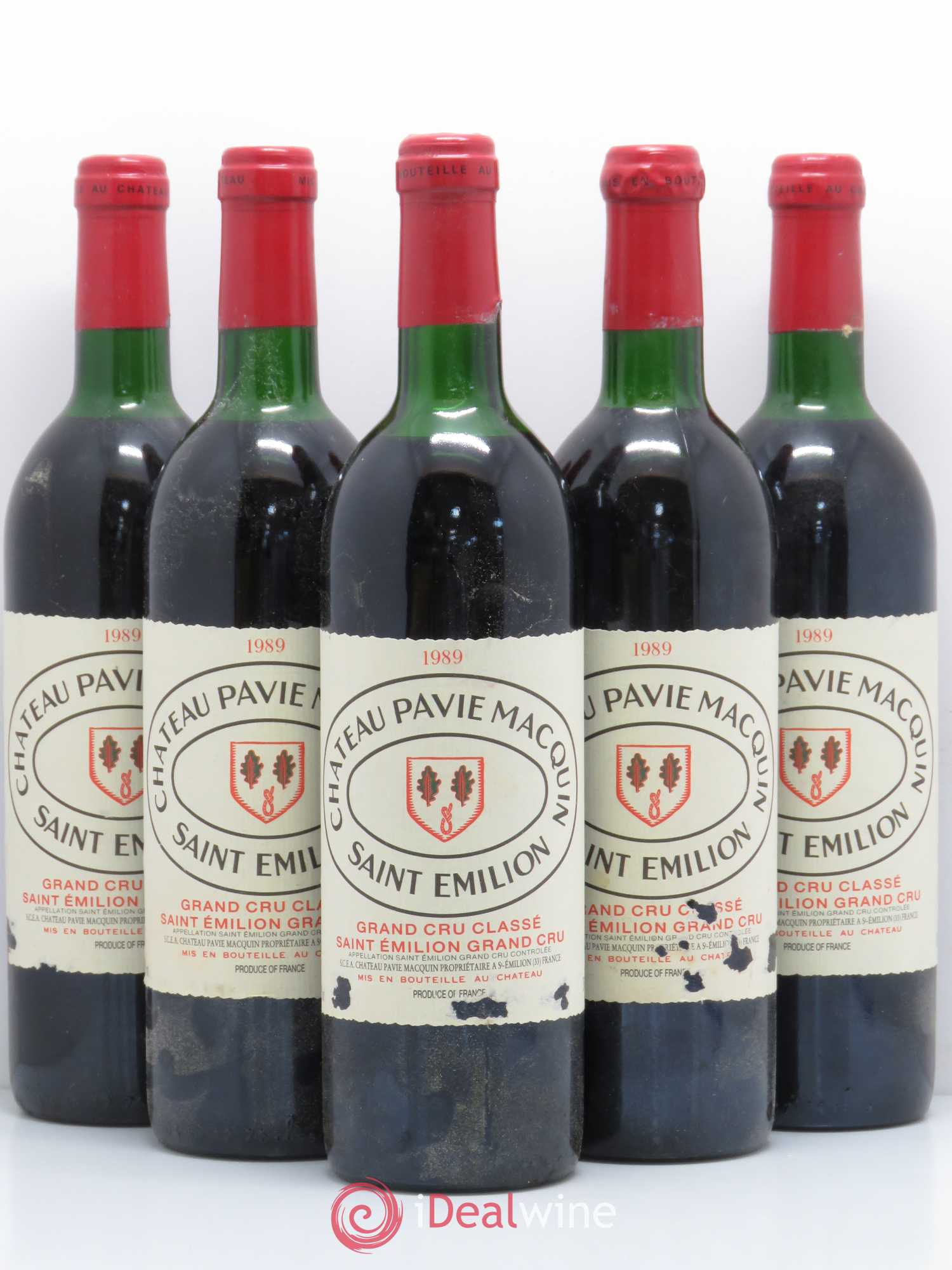 Château Pavie Macquin 1er Grand Cru Classé B 1989 - Lot de 5 bouteilles - 0