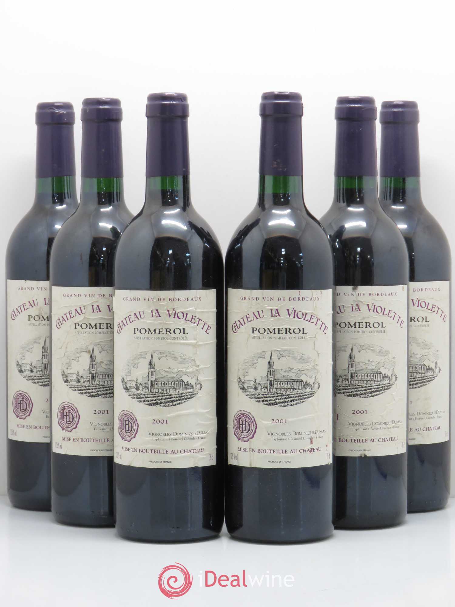 Château la Violette 2001 - Lot de 6 bouteilles - 0