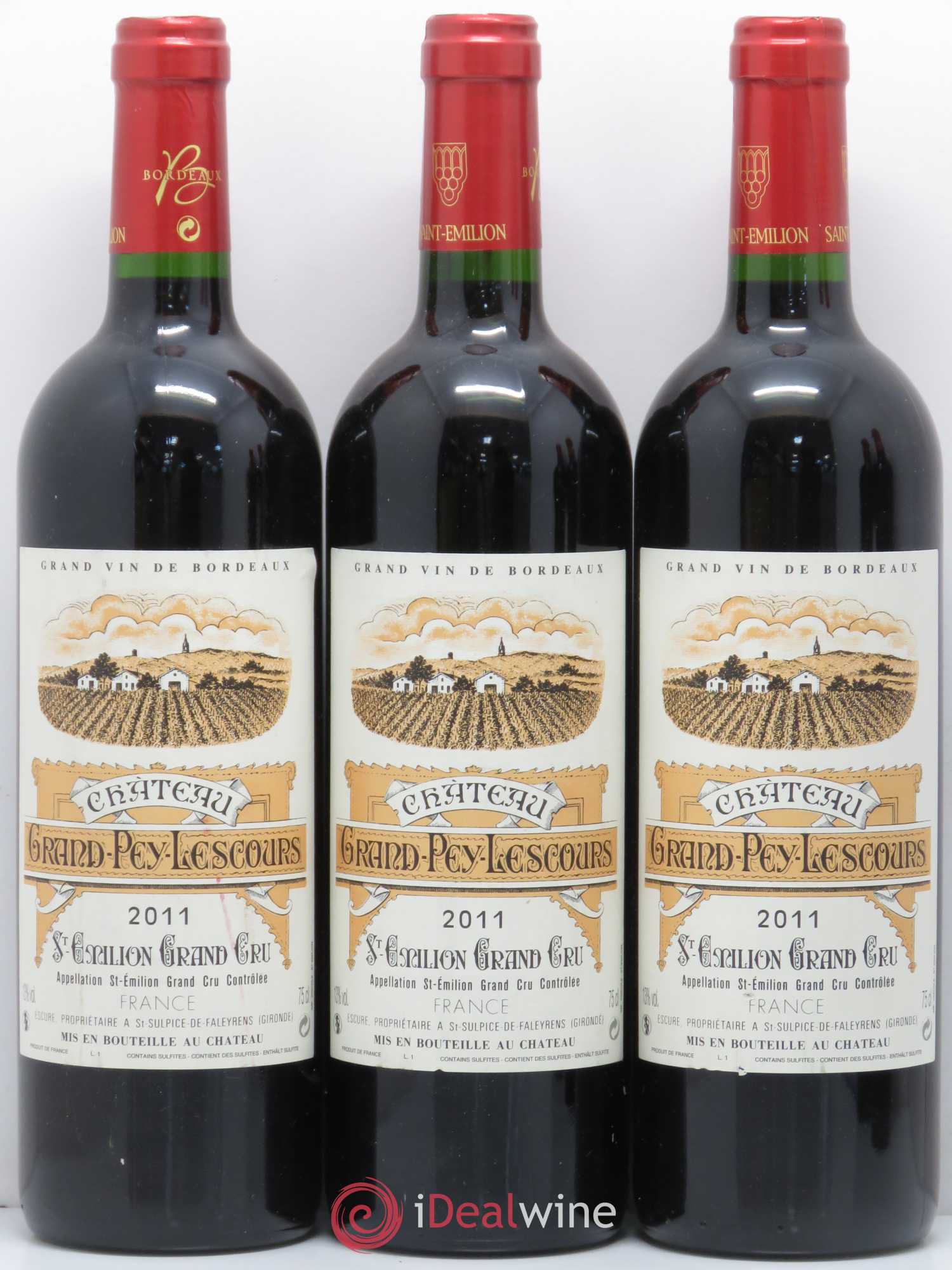 Saint-Émilion Grand Pey Lescours 2011 - Lot de 5 bouteilles - 1