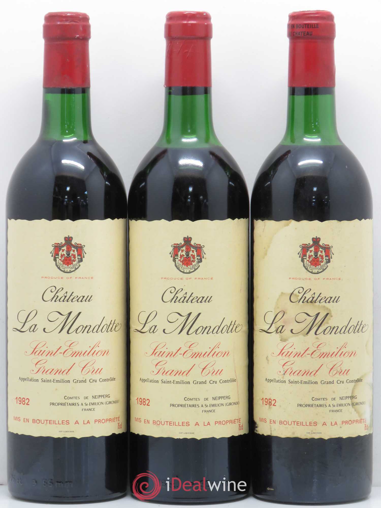 La Mondotte 1er Grand Cru Classé B depuis 2012 1982 - Lot de 3 bouteilles - 0