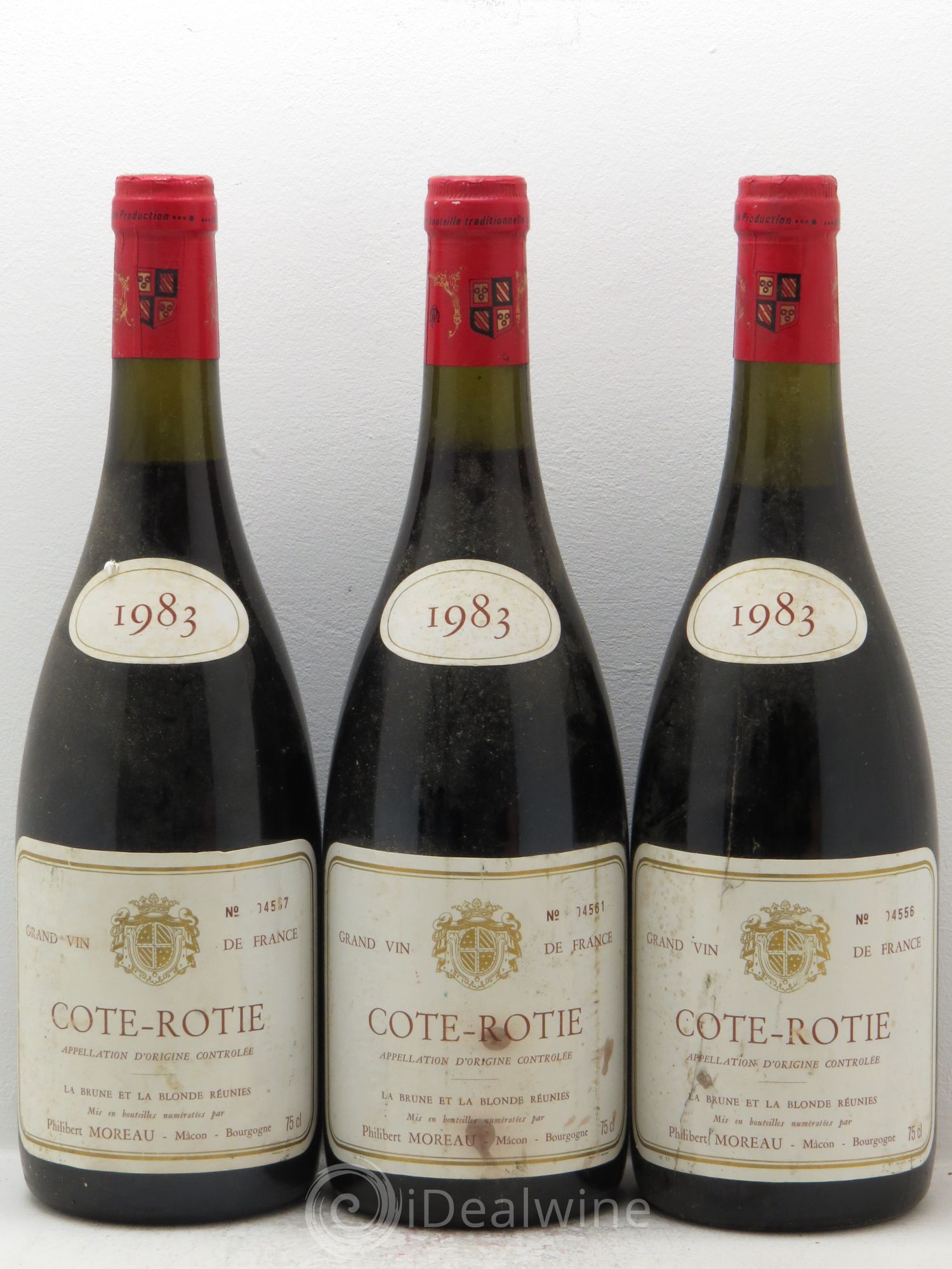Côte-Rôtie La blonde et la brune réunies P. Moreau 1983 - Posten von 3 Flaschen - 0