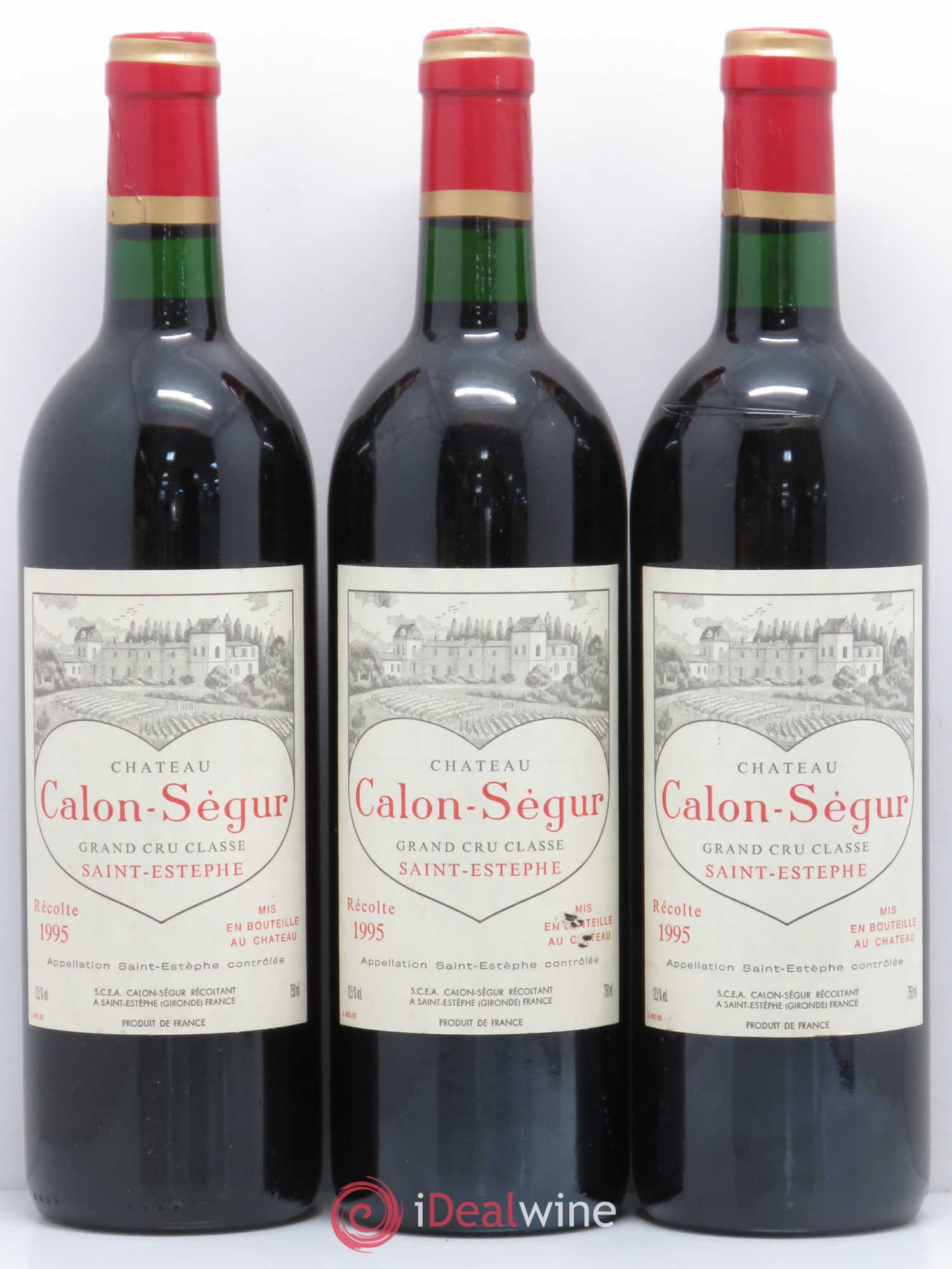 Château Calon Ségur 3ème Grand Cru Classé 1995 - Lot de 3 bouteilles - 0