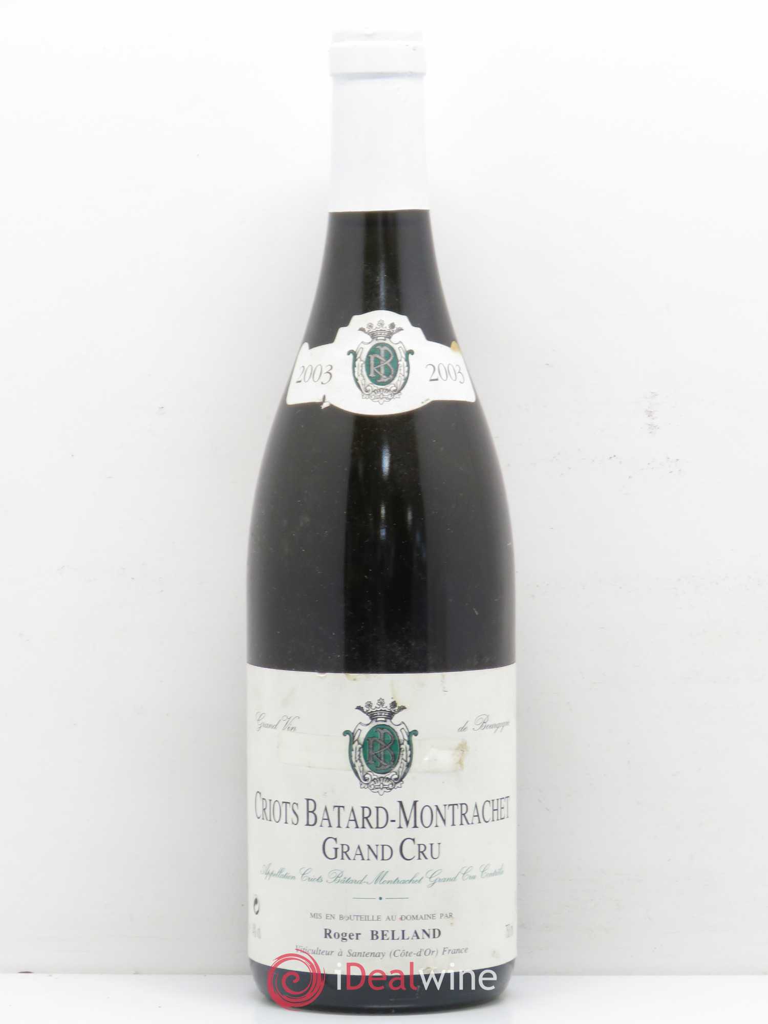 Criots-Bâtard-Montrachet Grand Cru Roger Belland (Domaine) 2003 - Lot de 1 bouteille - 0