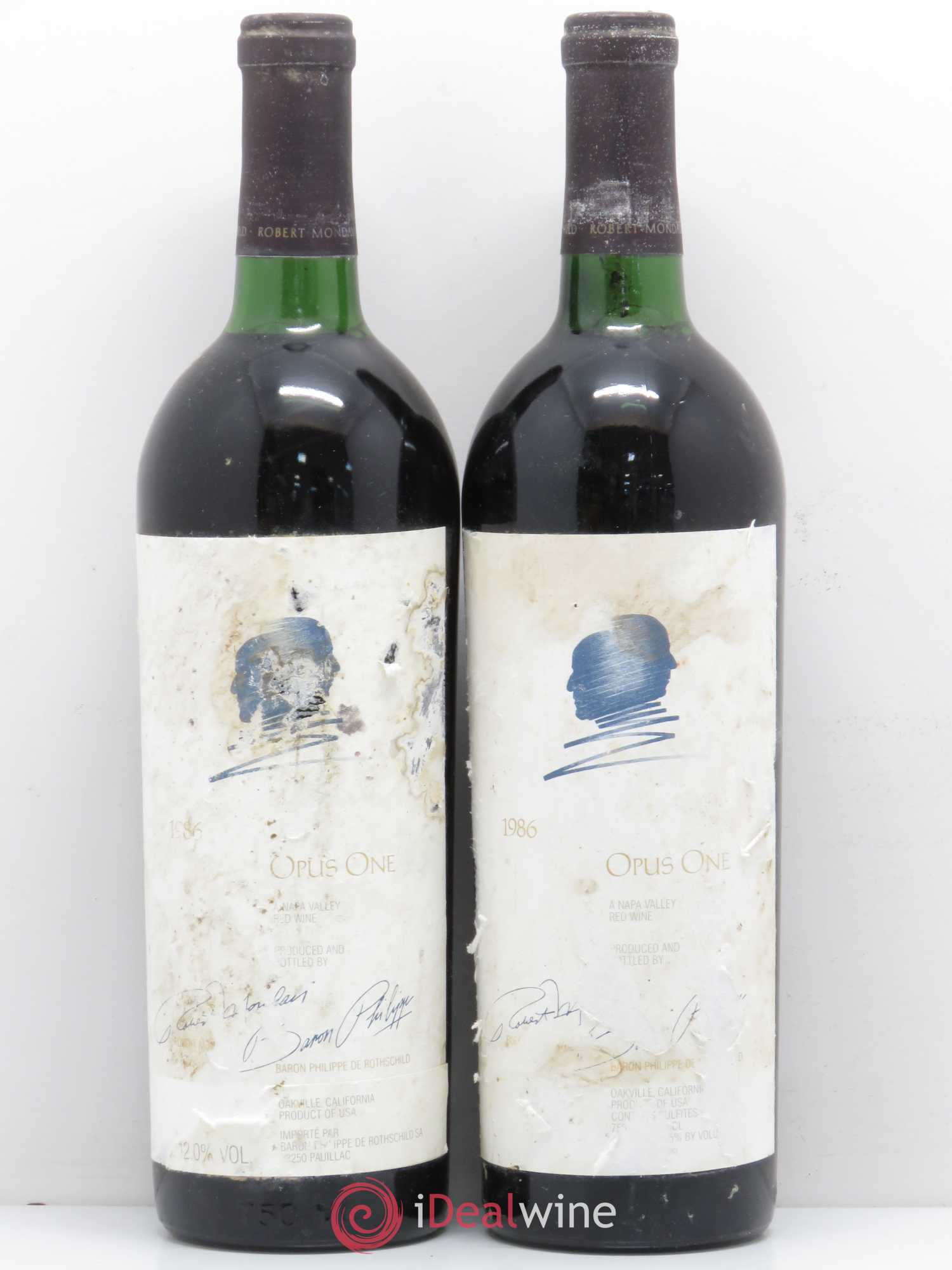 Napa Valley Opus One Robert Mondavi 1986 - Lot de 2 bouteilles - 0