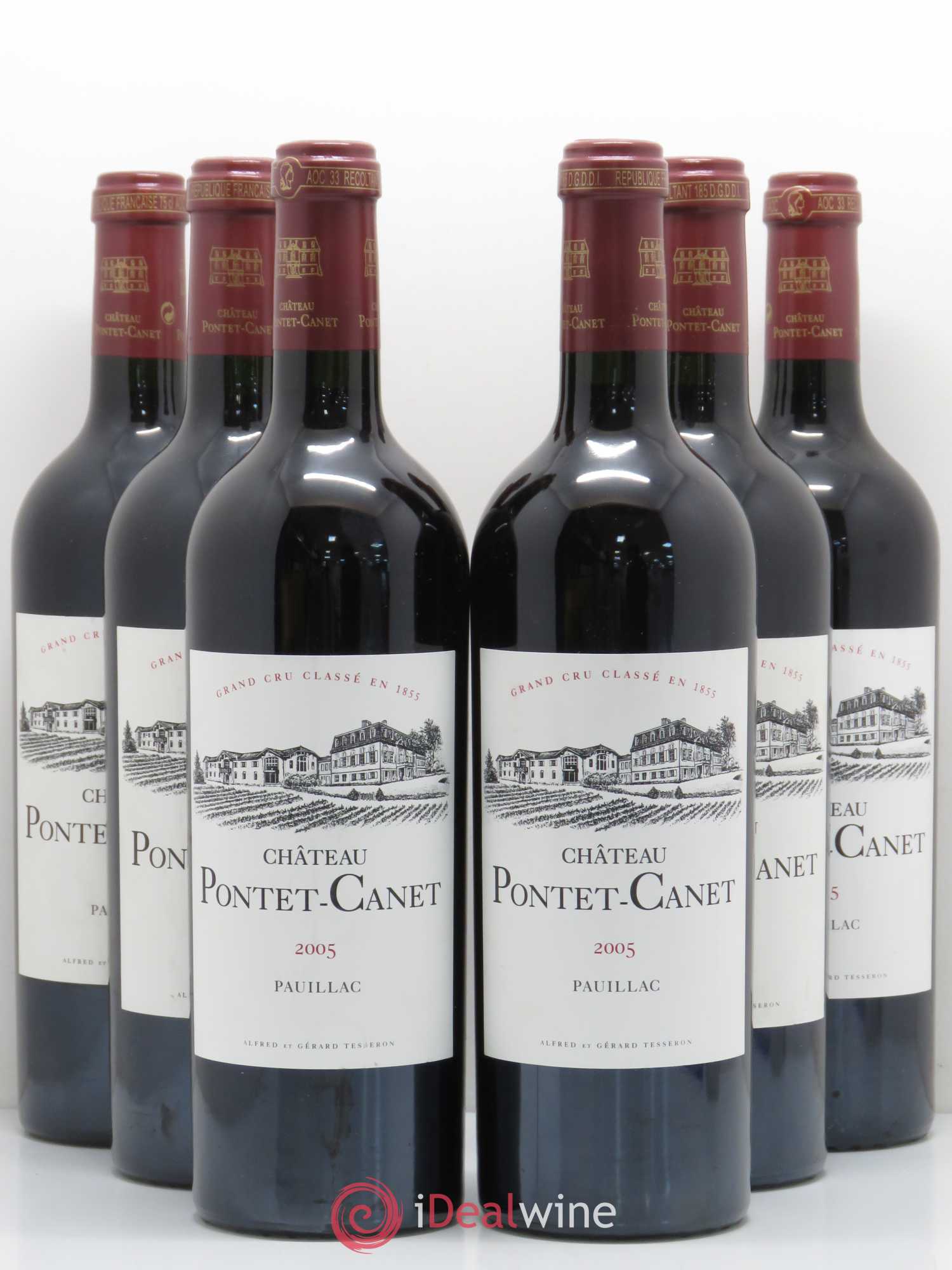 Château Pontet Canet 5ème Grand Cru Classé 2005 - Lot de 6 bouteilles - 0