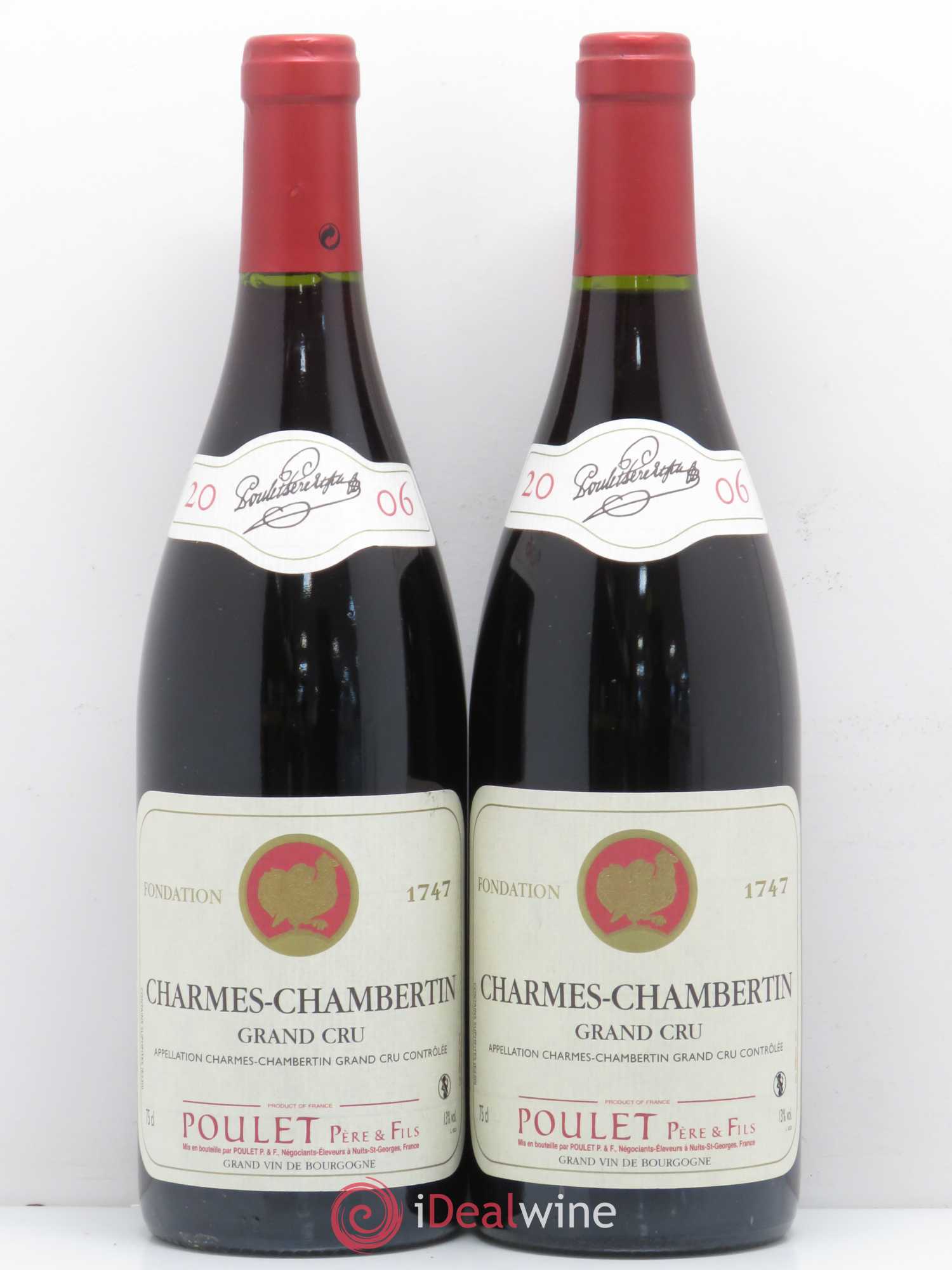 Charmes-Chambertin Grand Cru Poulet père et fils 2006 - Posten von 2 Flaschen - 0