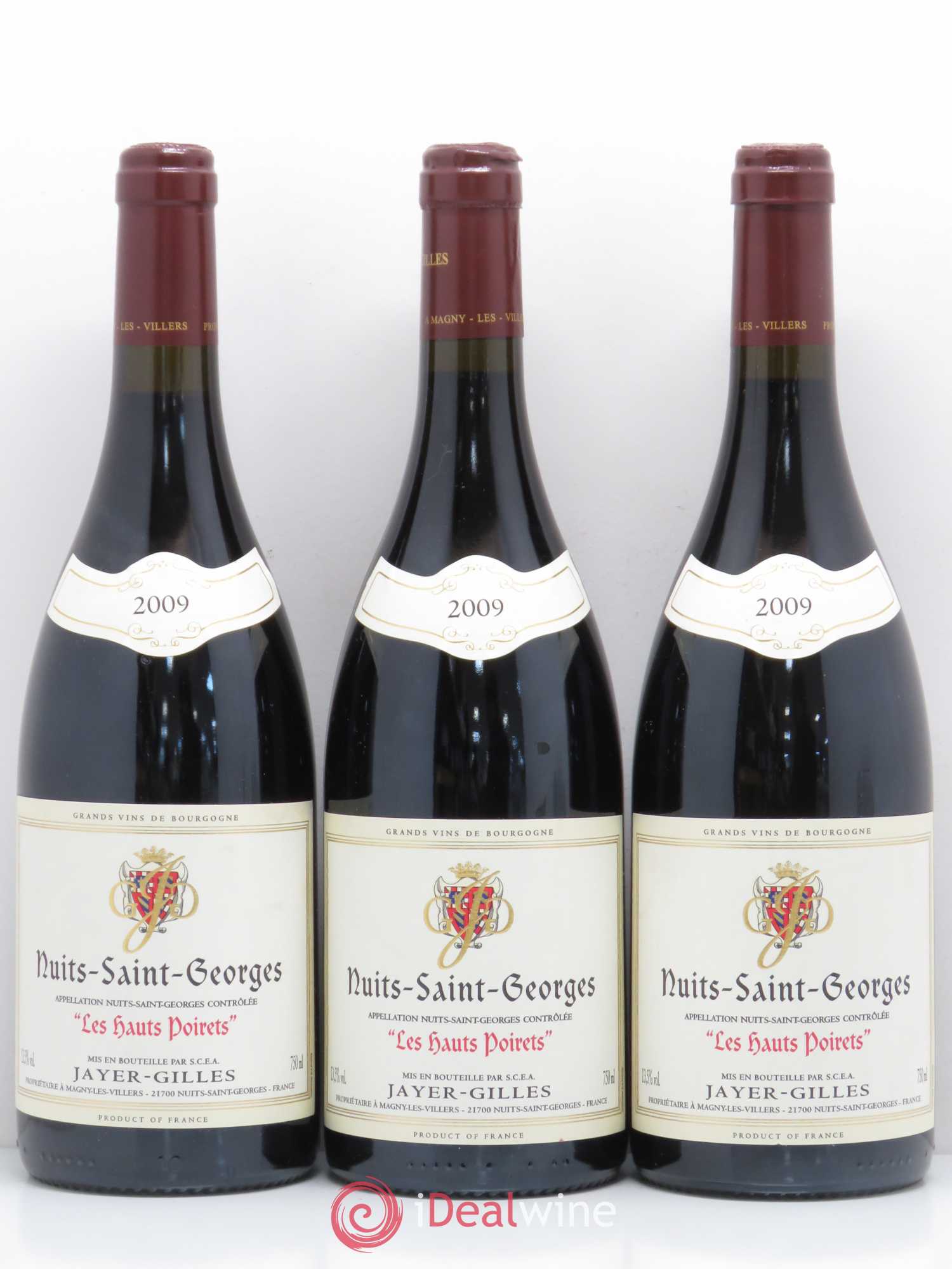 Nuits-Saint-Georges Les Hauts Poirets Hoffmann-Jayer (anciennement Jayer-Gilles) 2009 - Lot de 3 bouteilles - 0