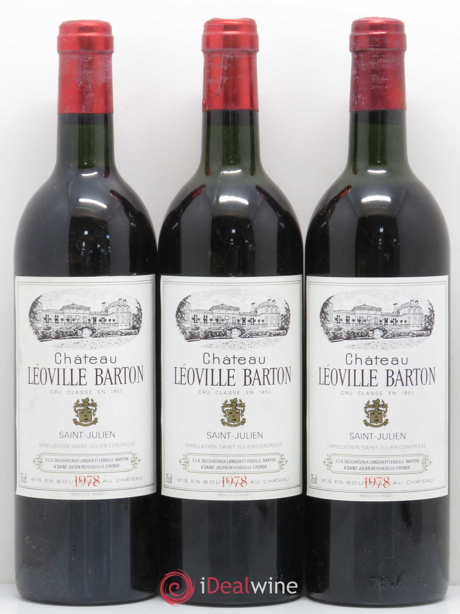 Château Léoville Barton 2ème Grand Cru Classé 1978 - Lot de 3 bouteilles - 0