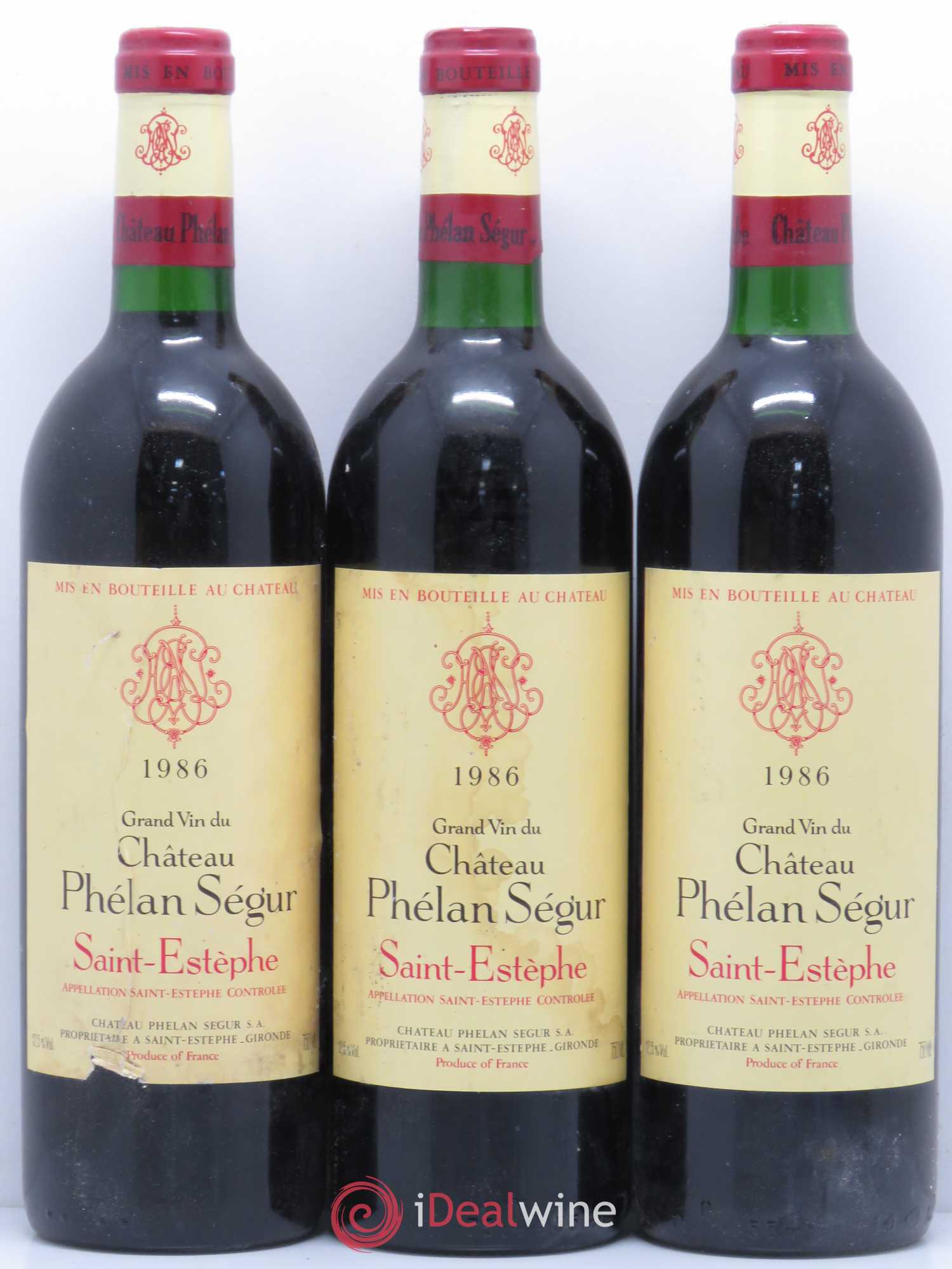 Château Phélan Ségur 1986 - Lot de 6 bouteilles - 1
