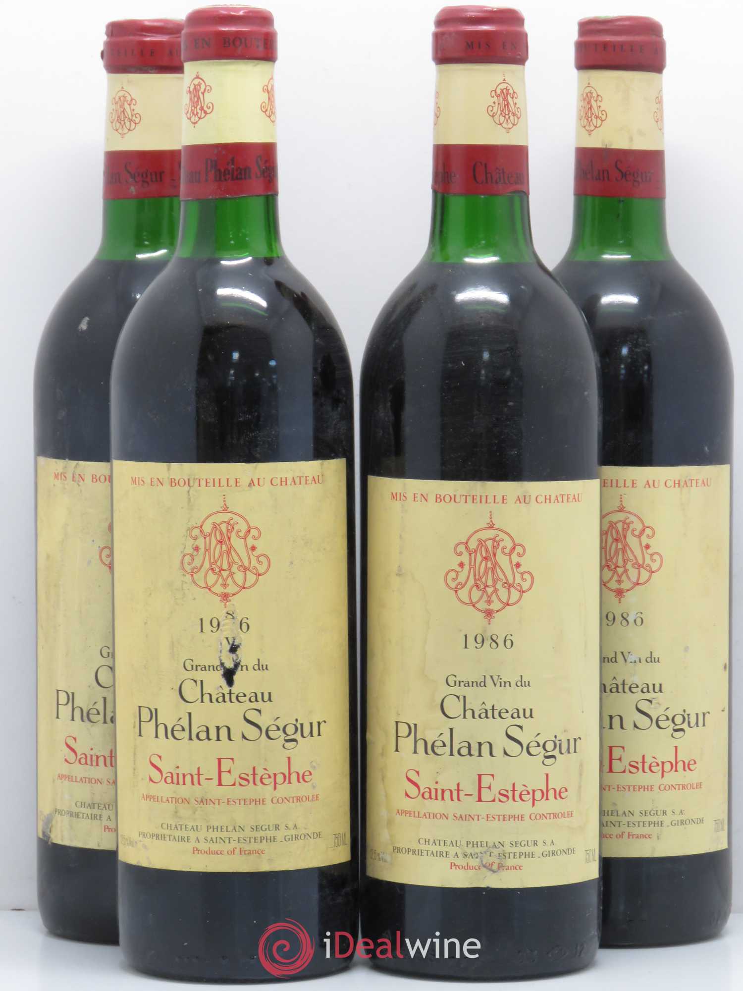 Château Phélan Ségur 1986 - Lot de 4 bouteilles - 0