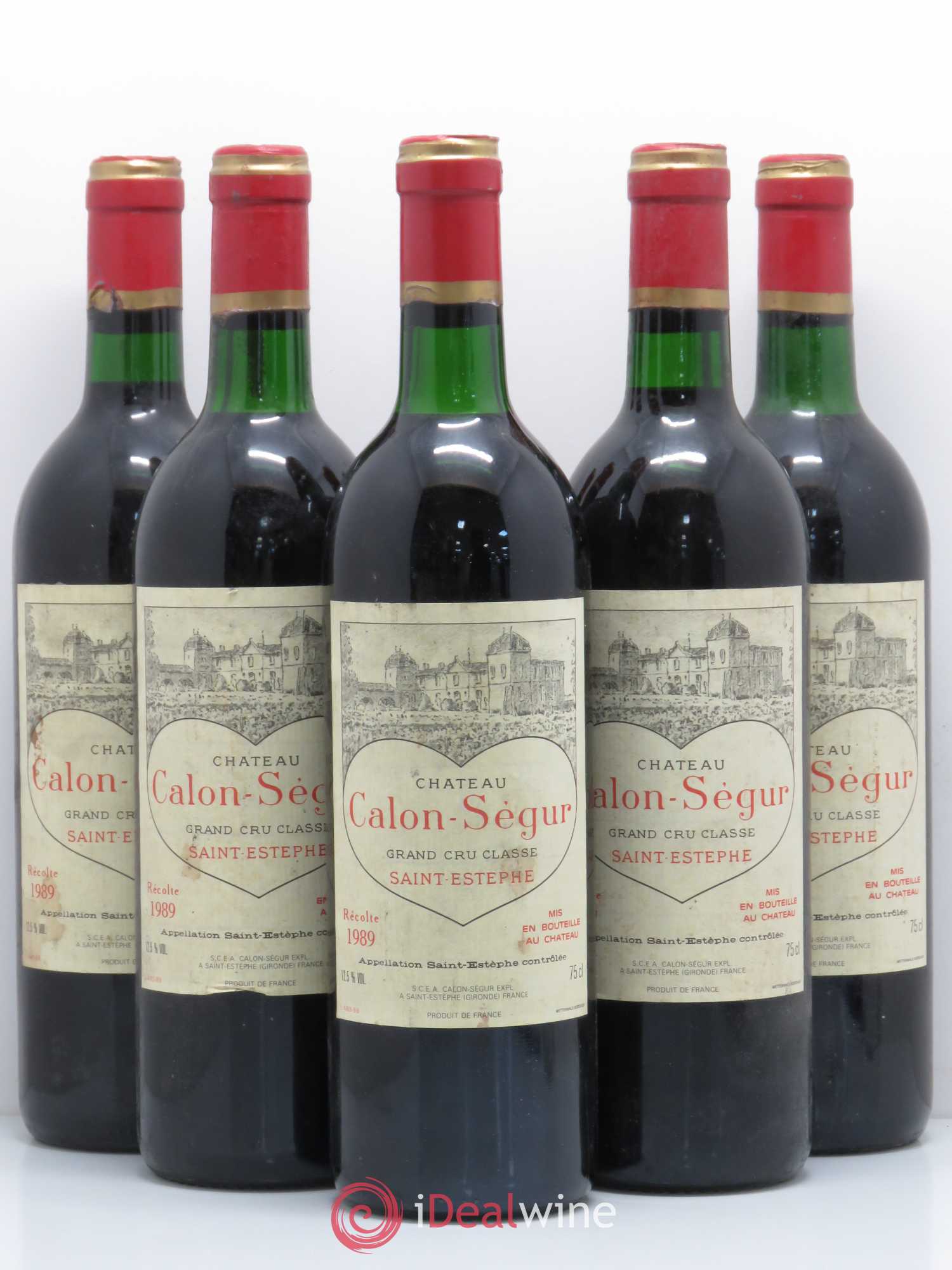Château Calon Ségur 3ème Grand Cru Classé 1989 - Lot de 5 bouteilles - 0