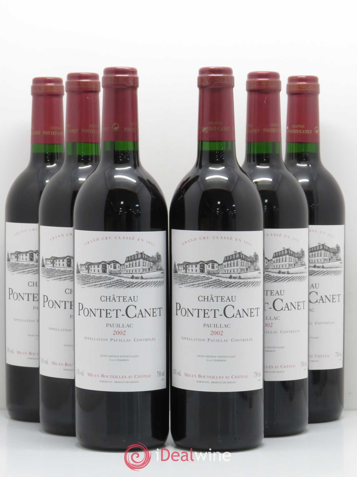 Château Pontet Canet 5ème Grand Cru Classé 2002 - Lot de 6 bouteilles - 0