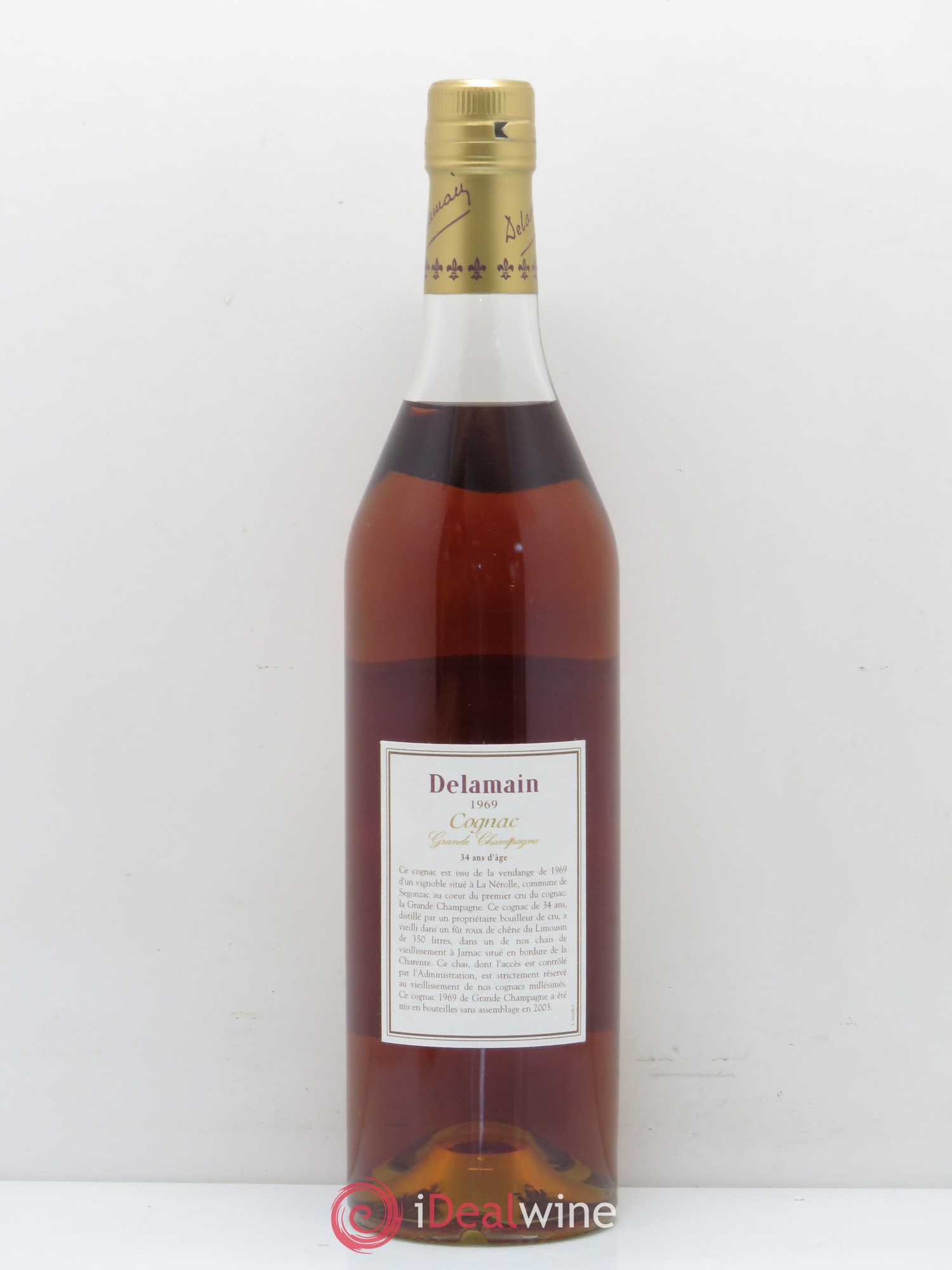 Cognac Delamain 40 years 1976 Grande Champagne Chai Millésimé 1969 - Lot de 1 bouteille - 1