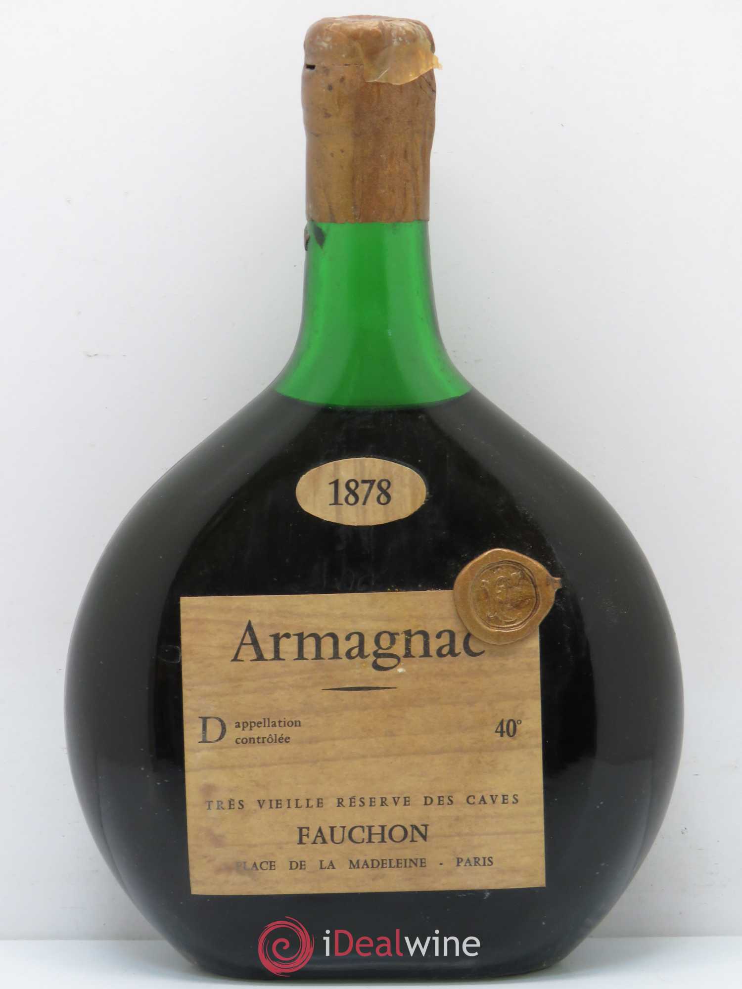 Armagnac Très vieille réserve des caves Fauchon 1878 - Posten von 1 Flasche - 0