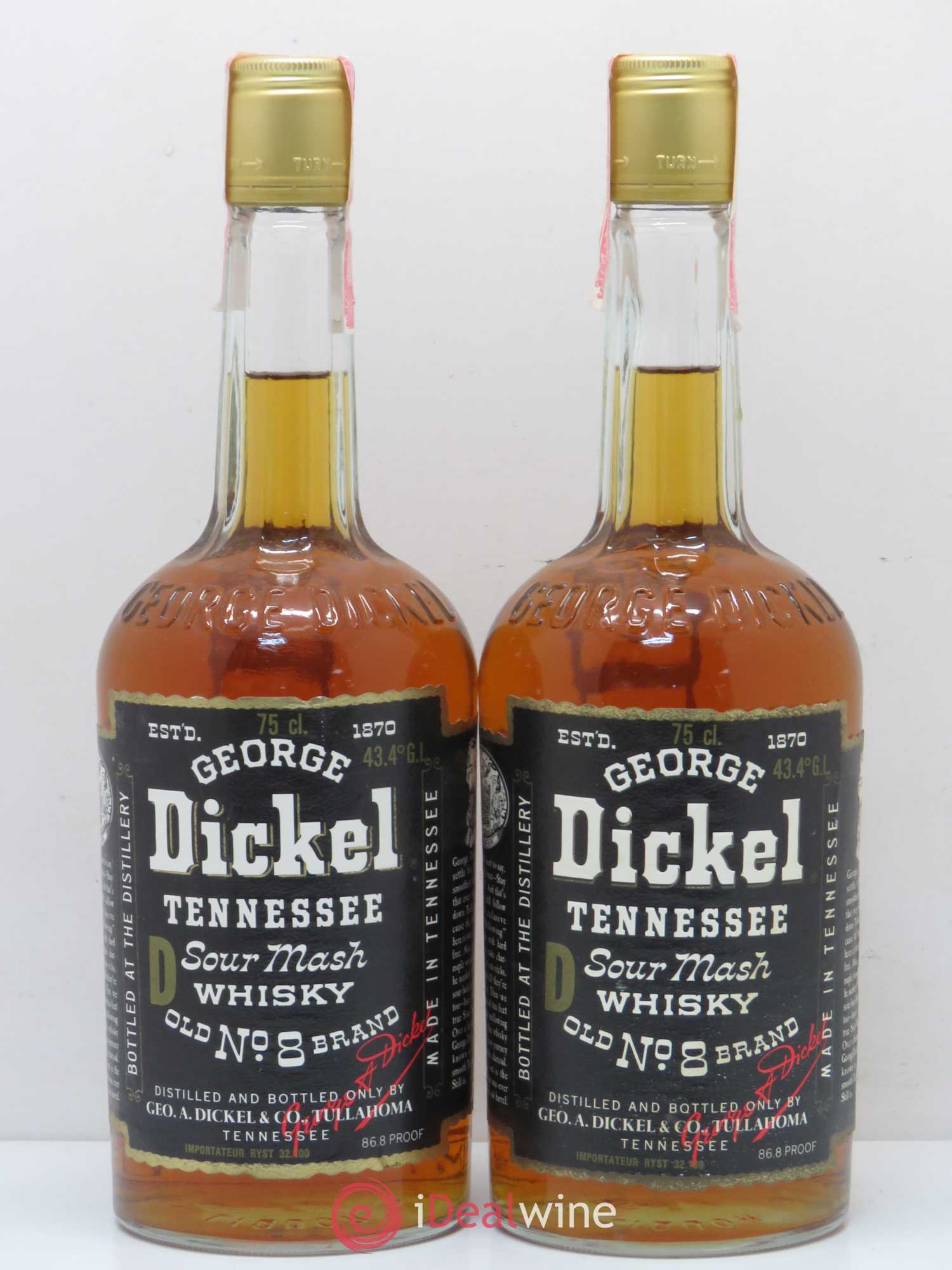 Whisky Sour Mash Tennessee Old n°8 George Dickel - Posten von 2 Flaschen - 0