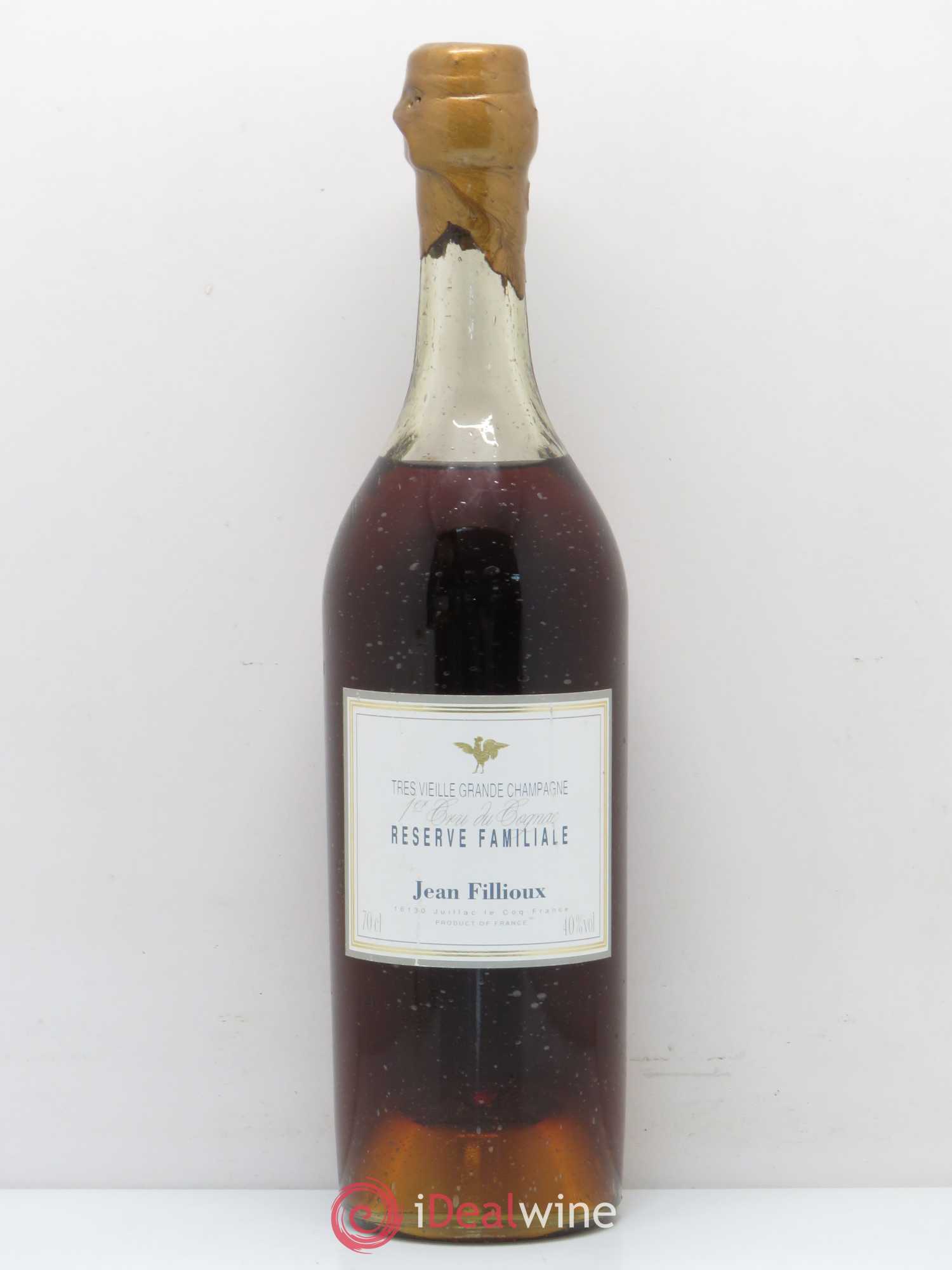 Cognac Tres vieille Grande Champagne Reserve familiale Jean Fillioux - Posten von 1 Flasche - 0