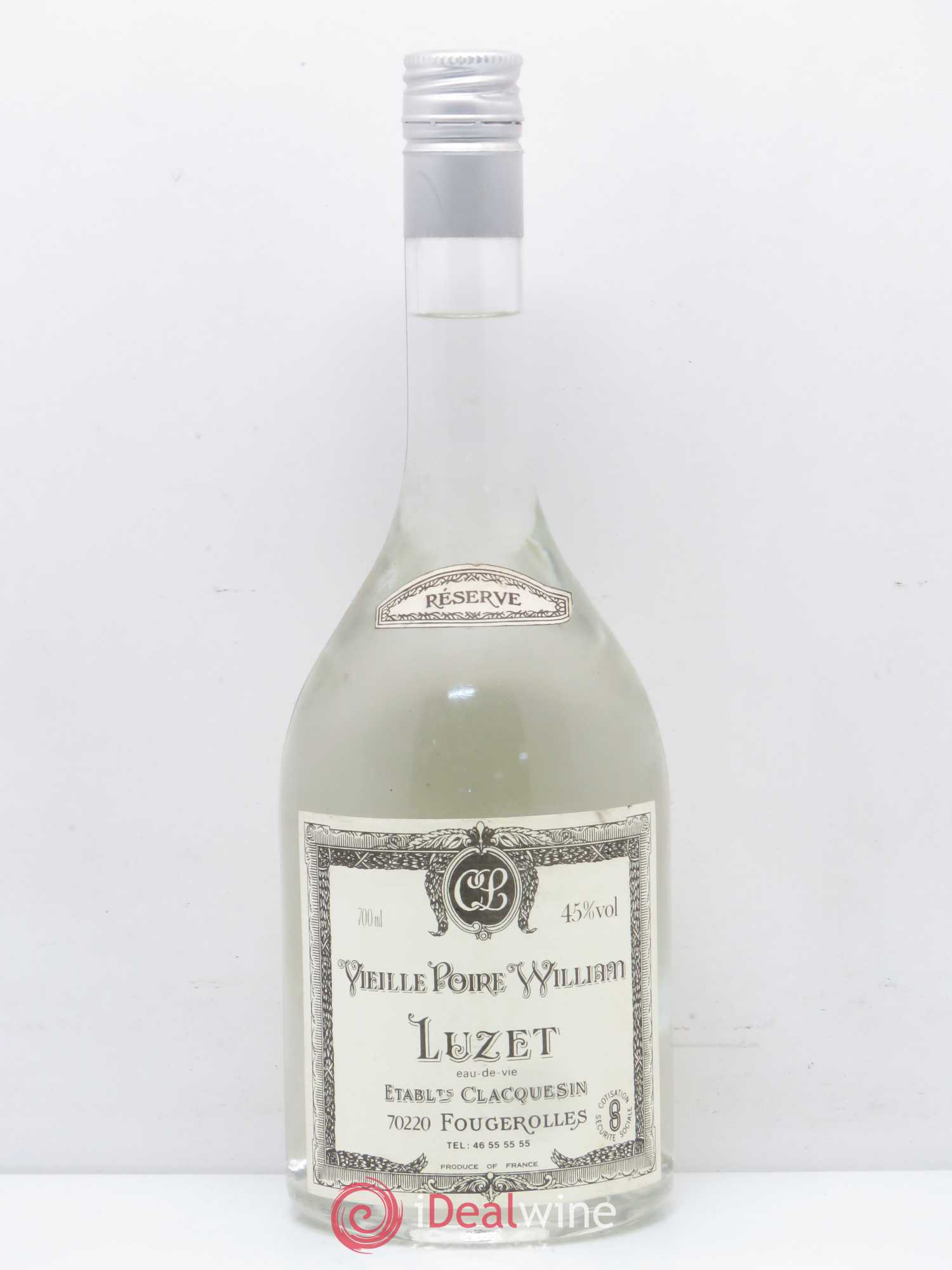 Alcools divers Vieille poire William Luzet Reserve Clacquesin - Lotto di 1 bottiglia - 0