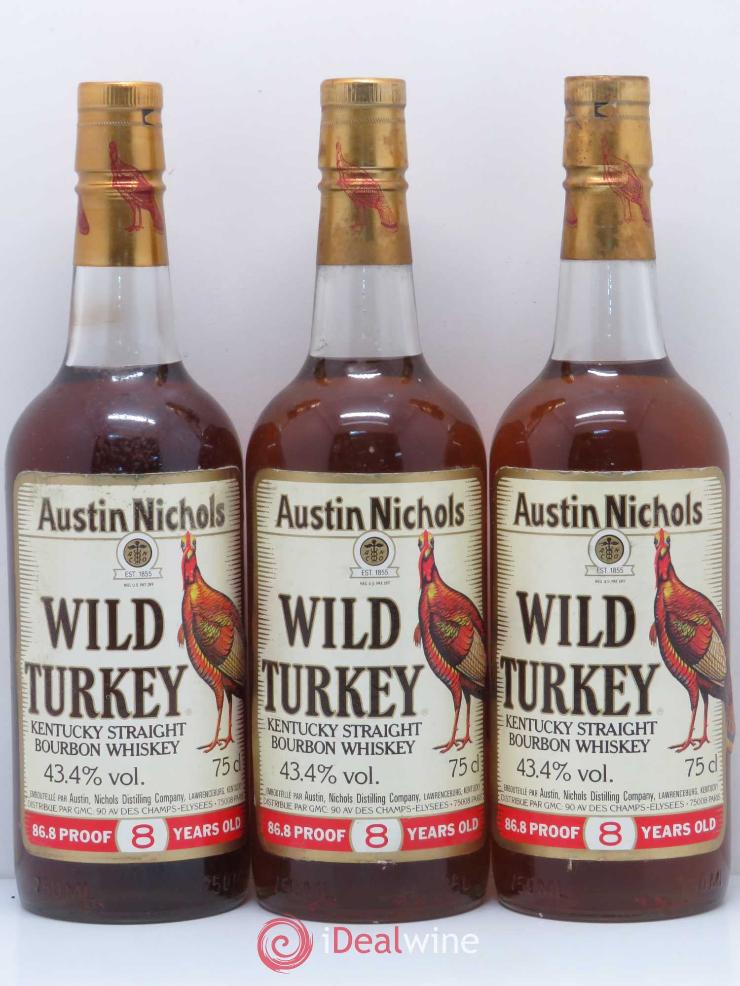 Whisky Wild Turkey Kentucky Straight Bourbon 8 ans d'age - Posten von 3 Flaschen - 0