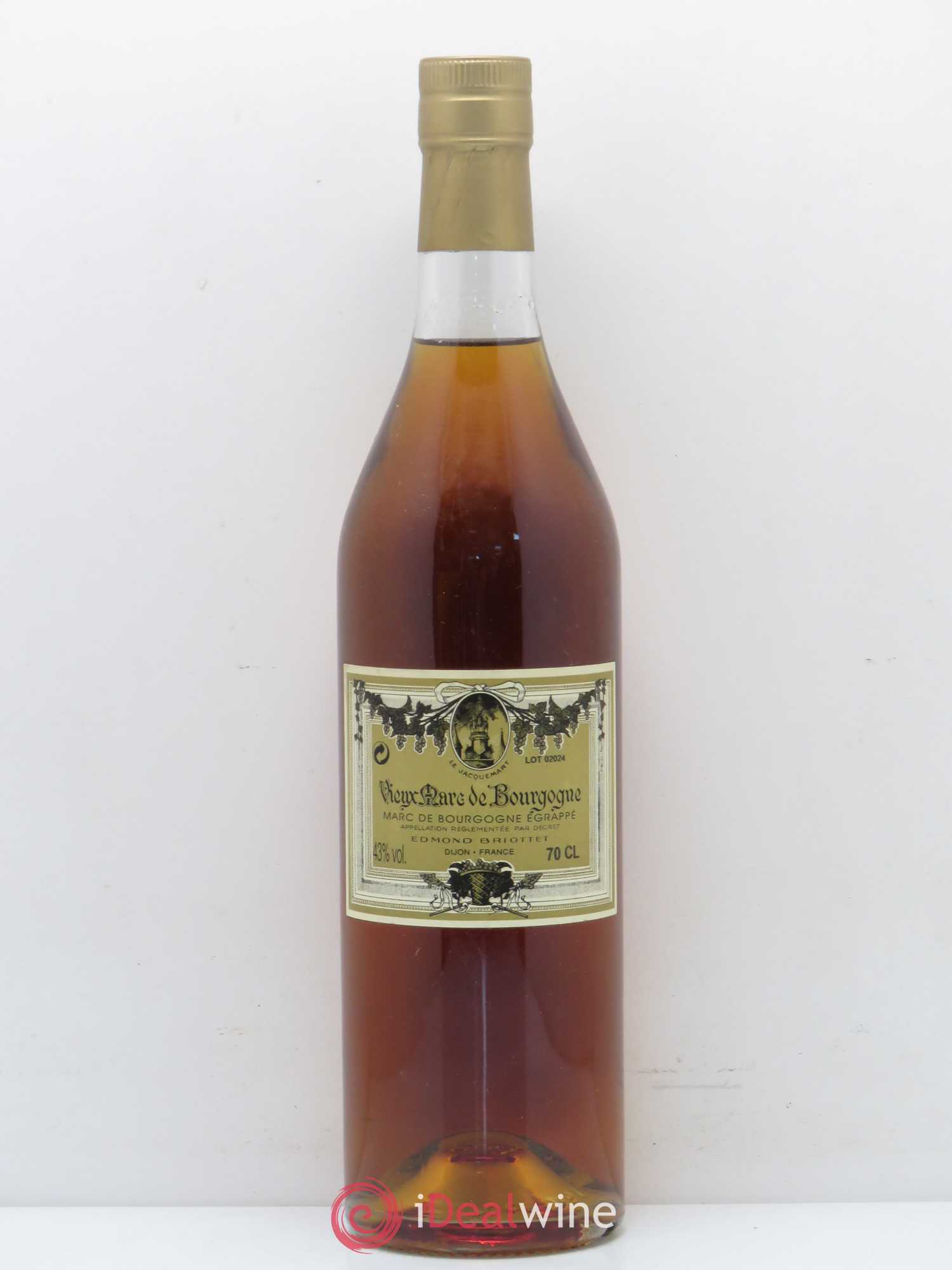 Marc de Bourgogne égrappé Edmond Briottet - Posten von 1 Flasche - 0