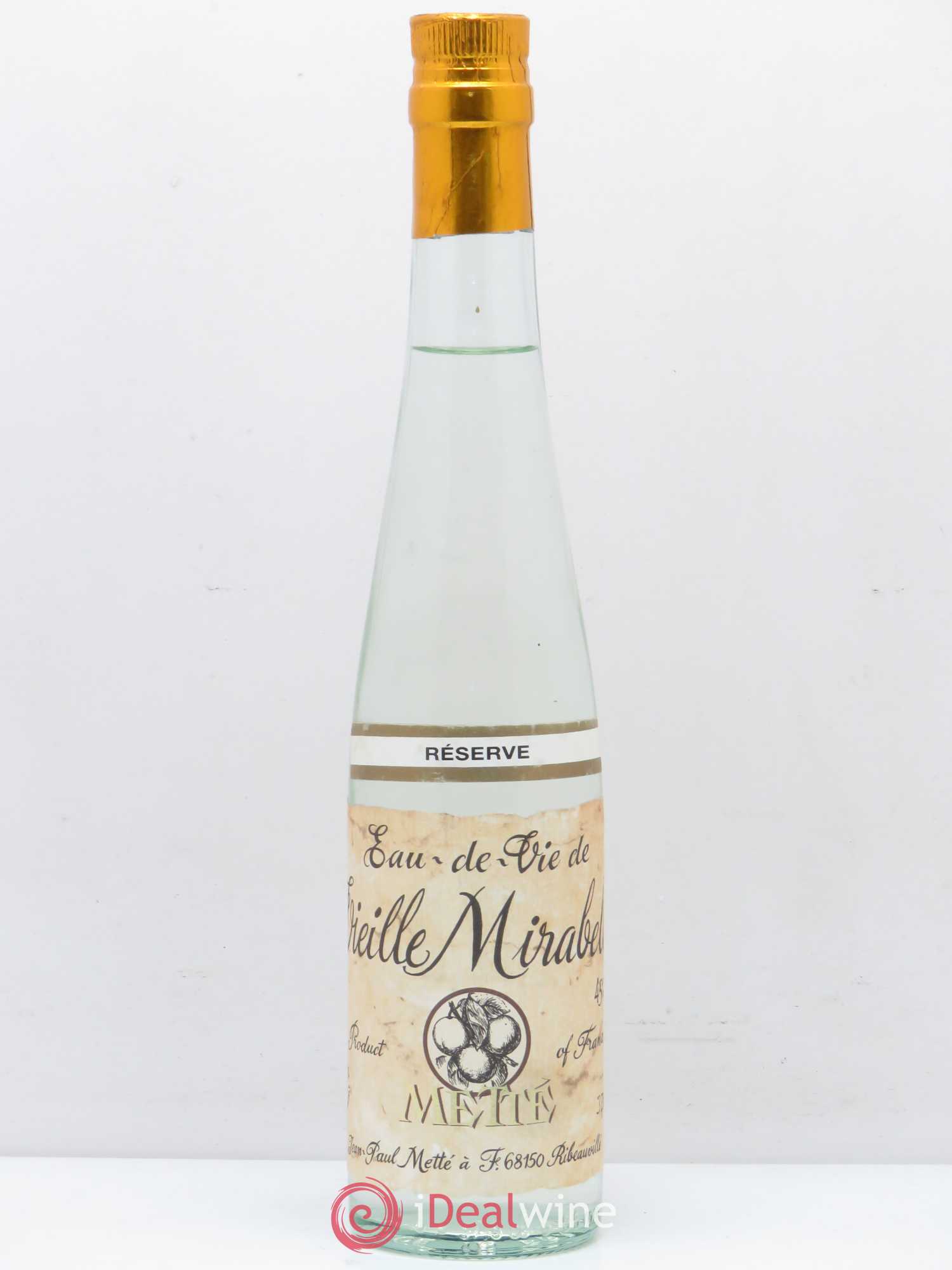 Alcools divers Eau de vie de Mirabelle Reserve Jean-Paul Metté - Lotto di 1 mezza bottiglia - 0