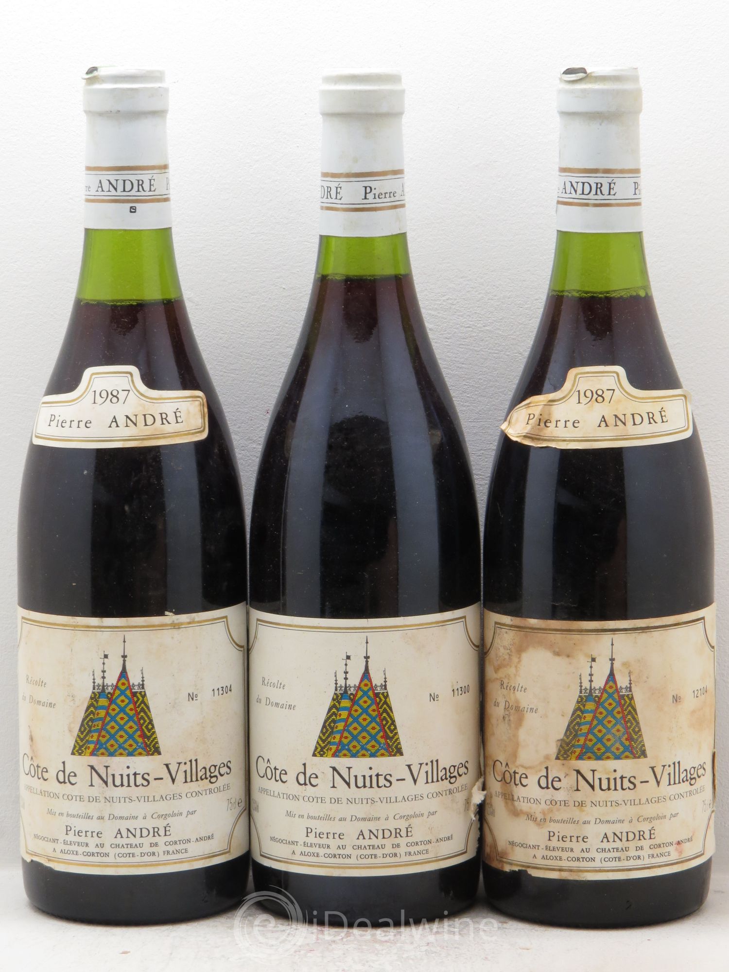 Côte de Nuits-Villages Pierre André (sans prix de réserve) 1987 - Posten von 3 Flaschen - 0