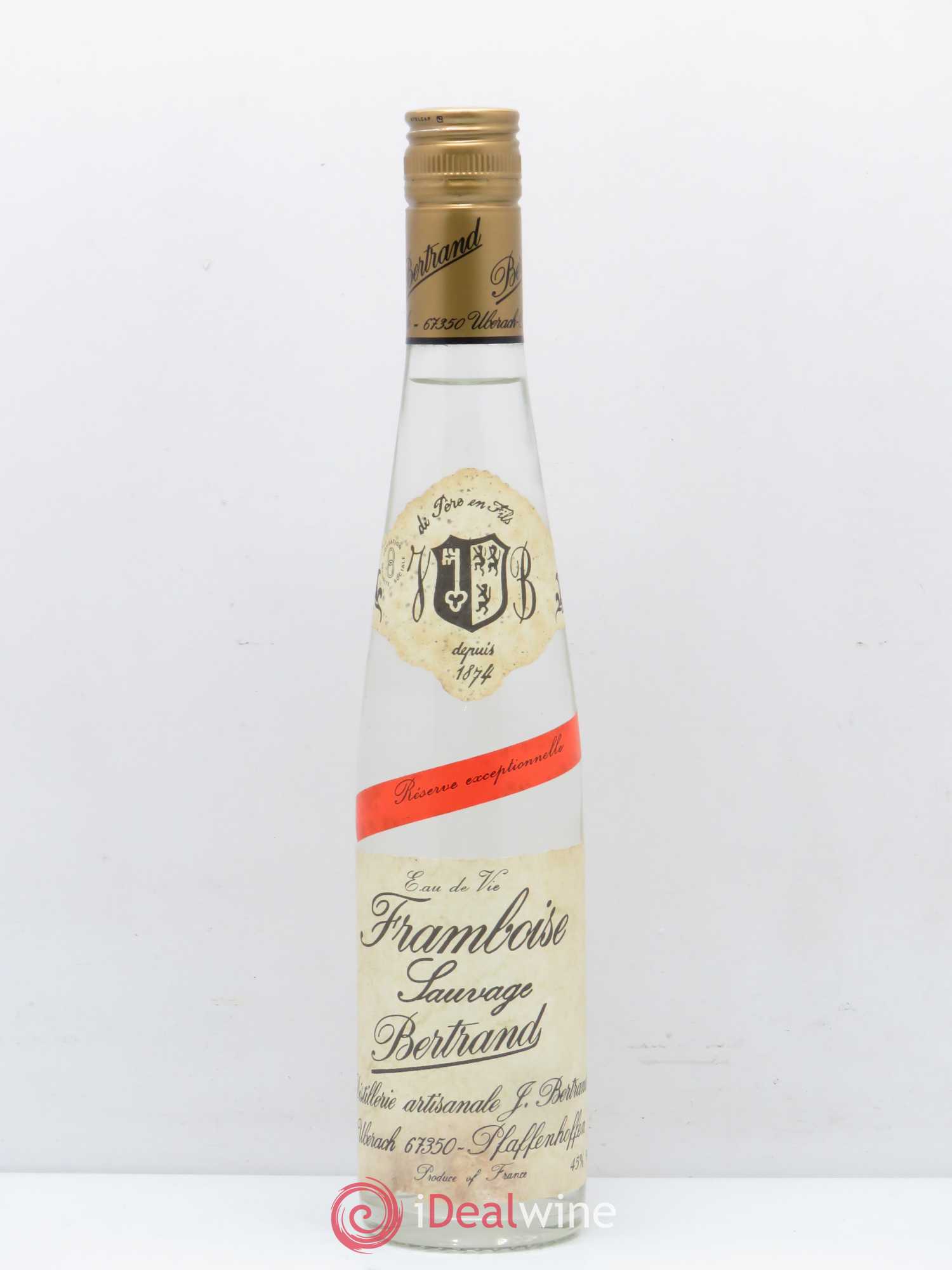 Alcools divers Eau de vie Framboise sauvage Reserve exceptionnelle Bertrand - Posten von 1 Demi-Flasche - 0