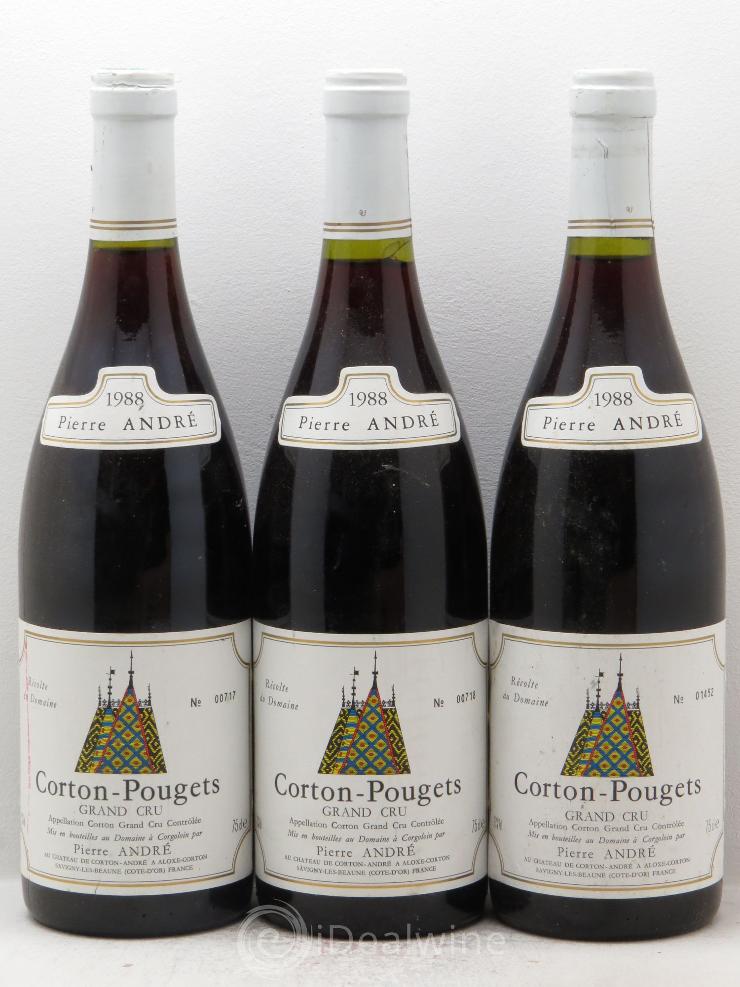 Corton Grand Cru Pierre André 1988 - Lot de 3 bouteilles - 0
