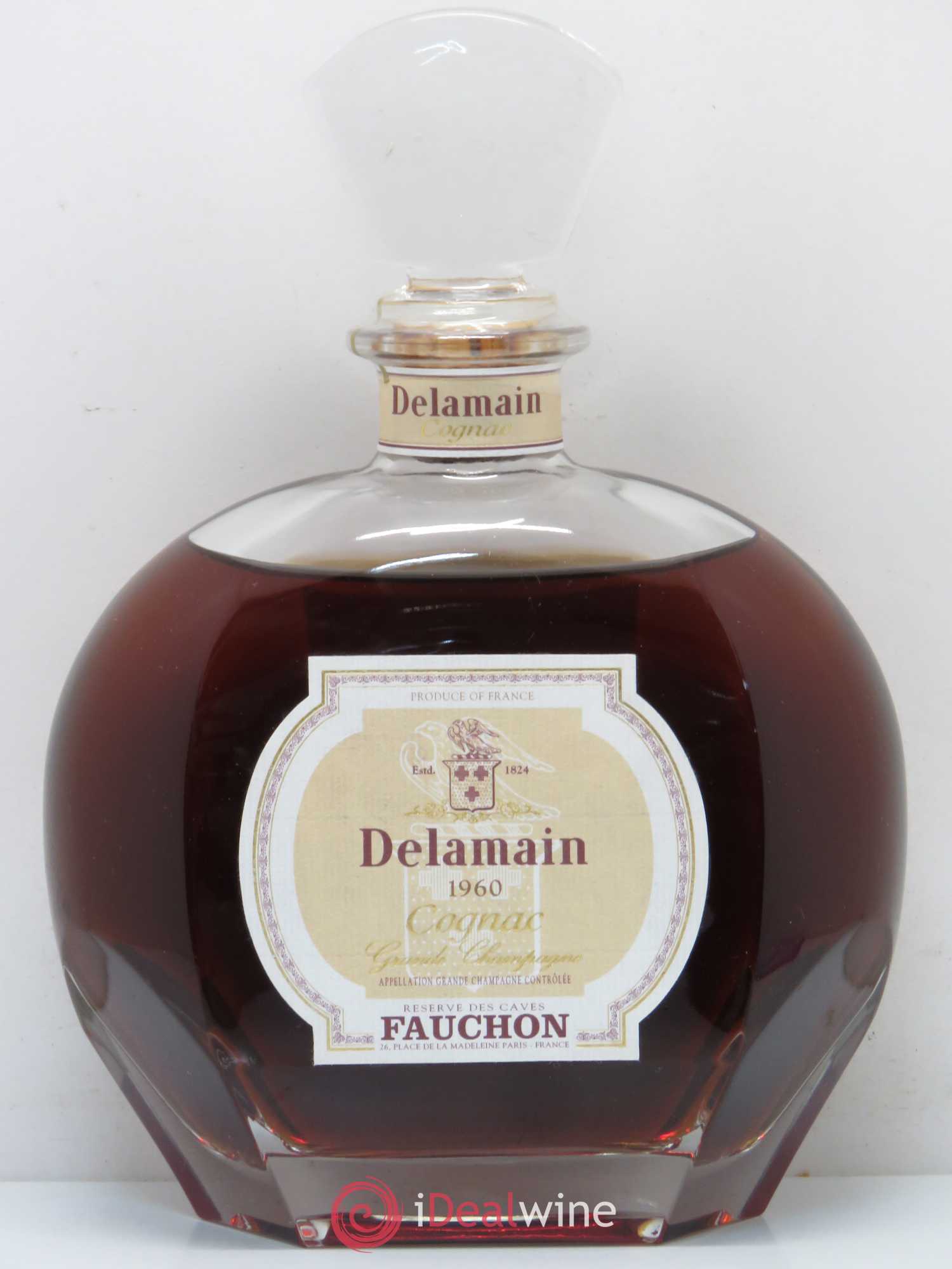 Cognac Delamain 40 years 1976 Grande Champagne Chai Millésimé Reserve des caves Fauchon 1960 - Posten von 1 Flasche - 0