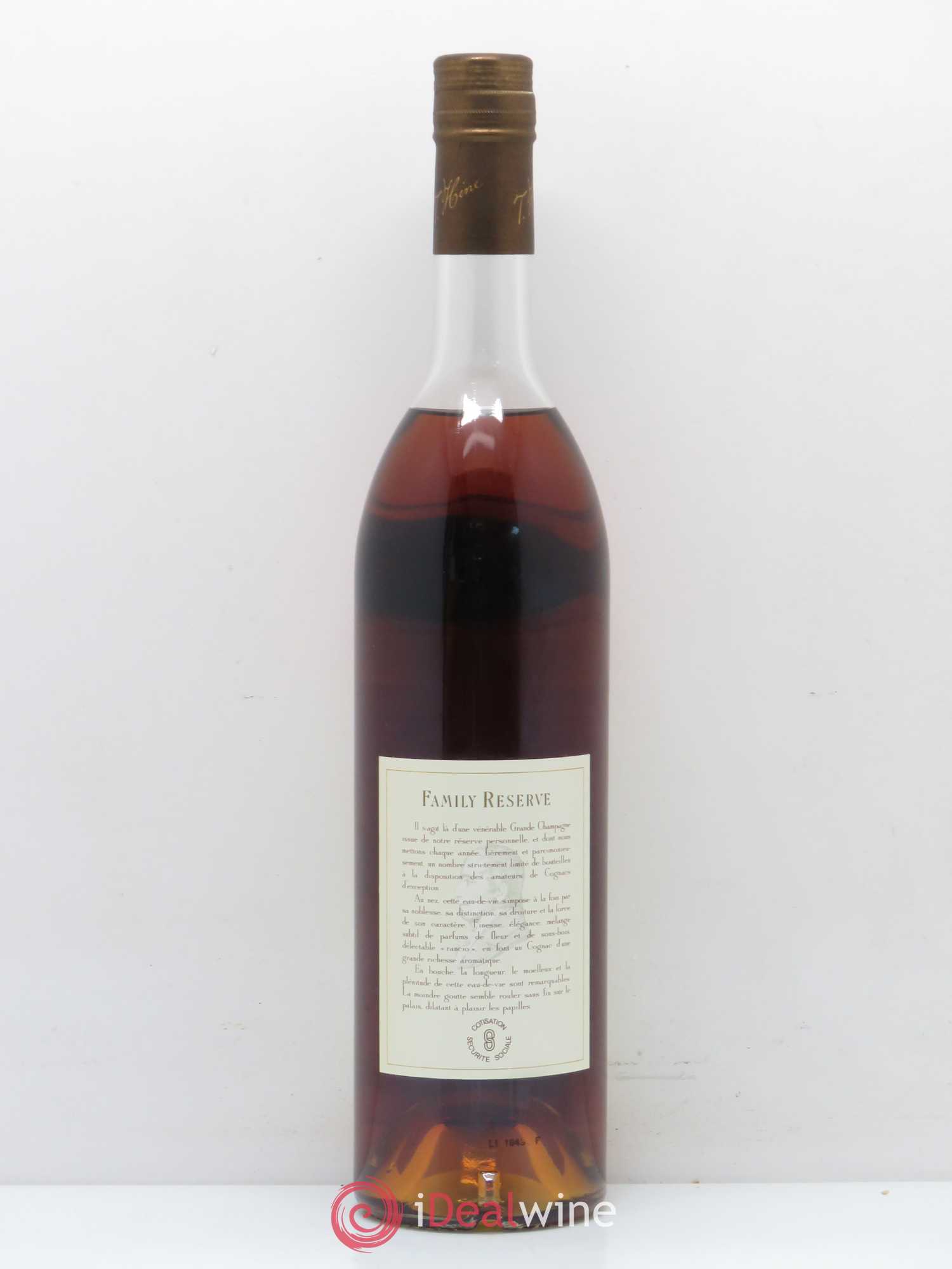 Cognac Grande Champagne Family reserve Hine - Posten von 1 Flasche - 1