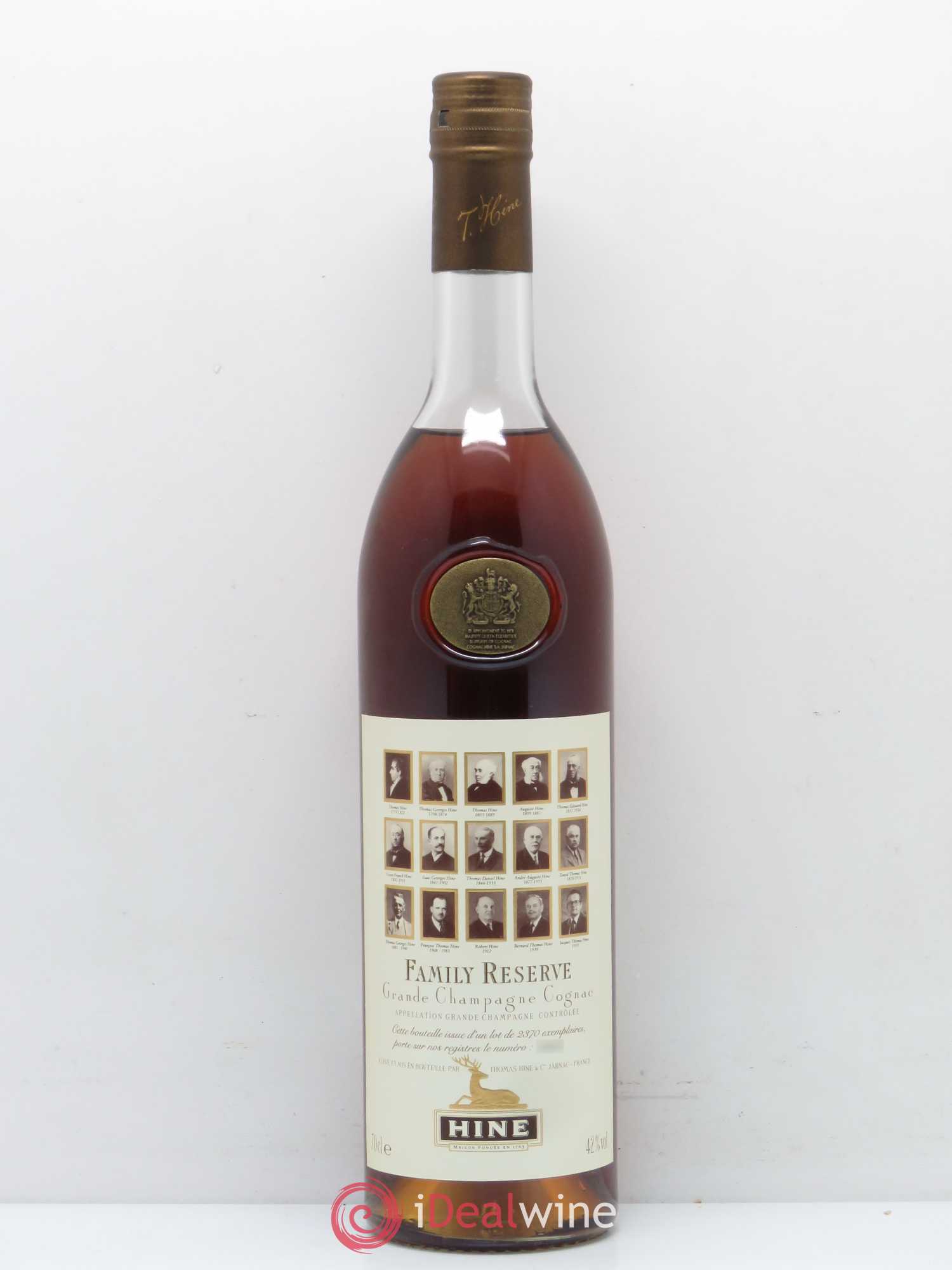 Cognac Grande Champagne Family reserve Hine - Posten von 1 Flasche - 0