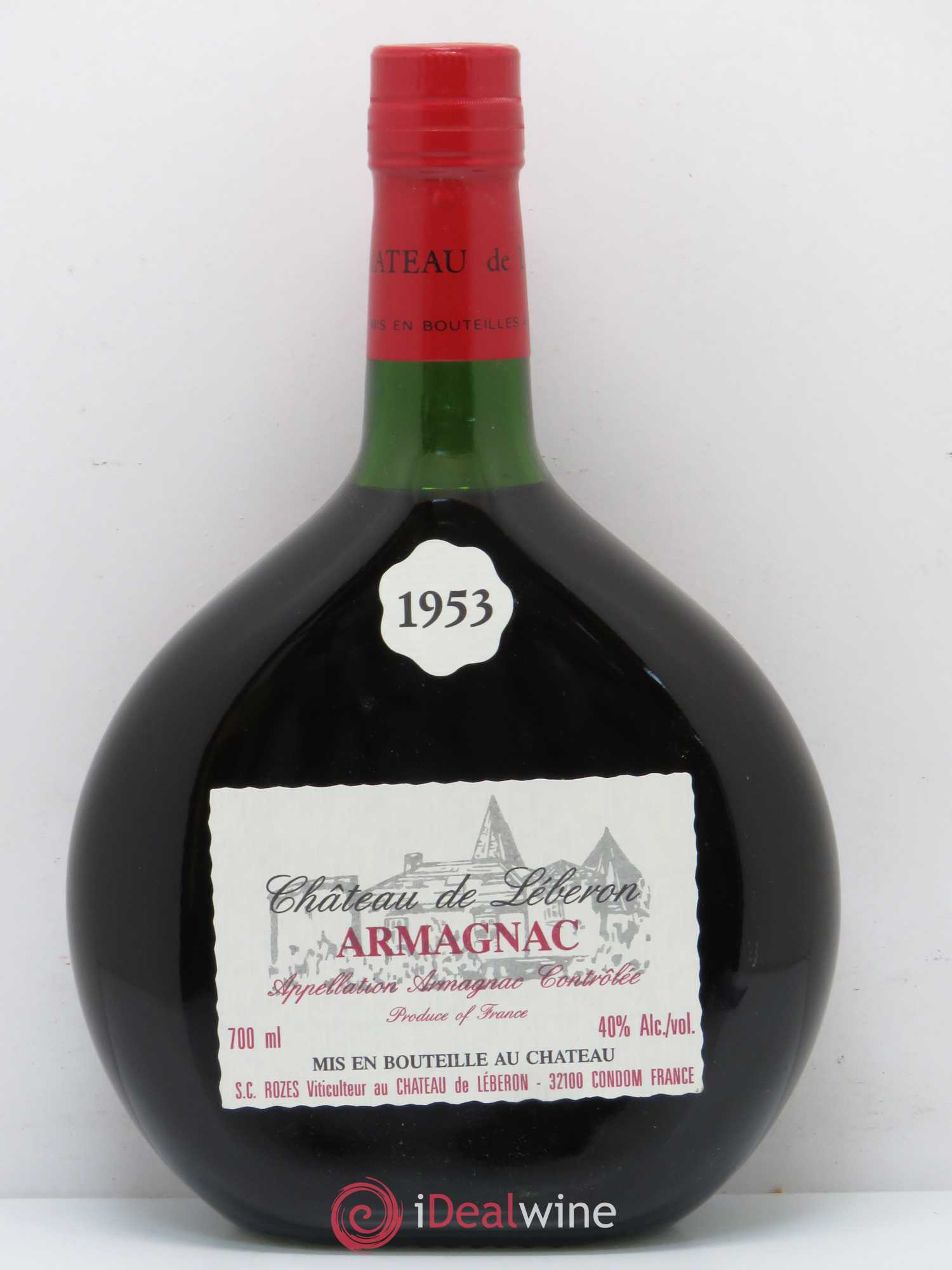 Armagnac Château de Léberon Rozès 1953 - Posten von 1 Flasche - 0