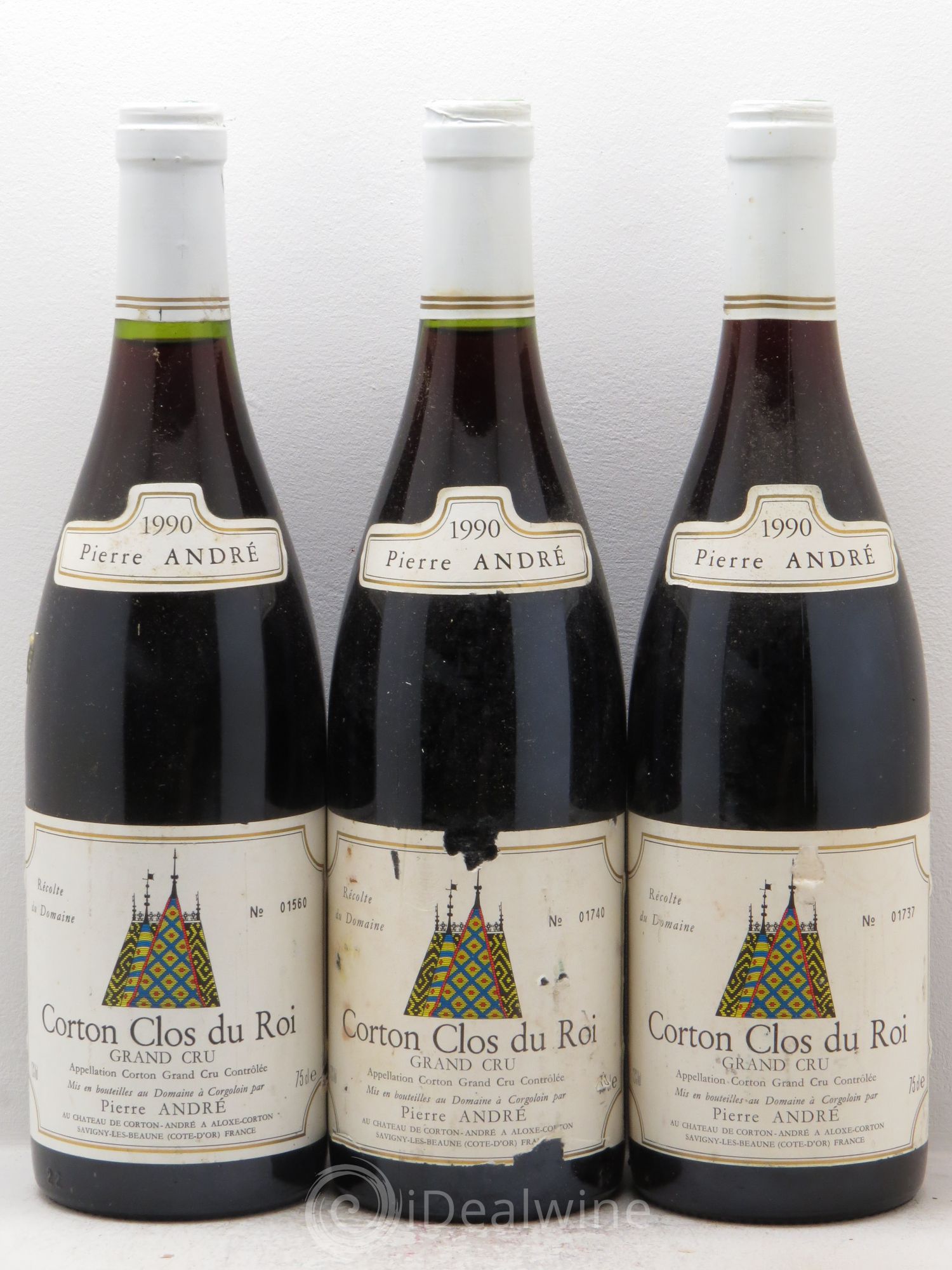 Corton Grand Cru Pierre André 1990 - Lot de 3 bouteilles - 0